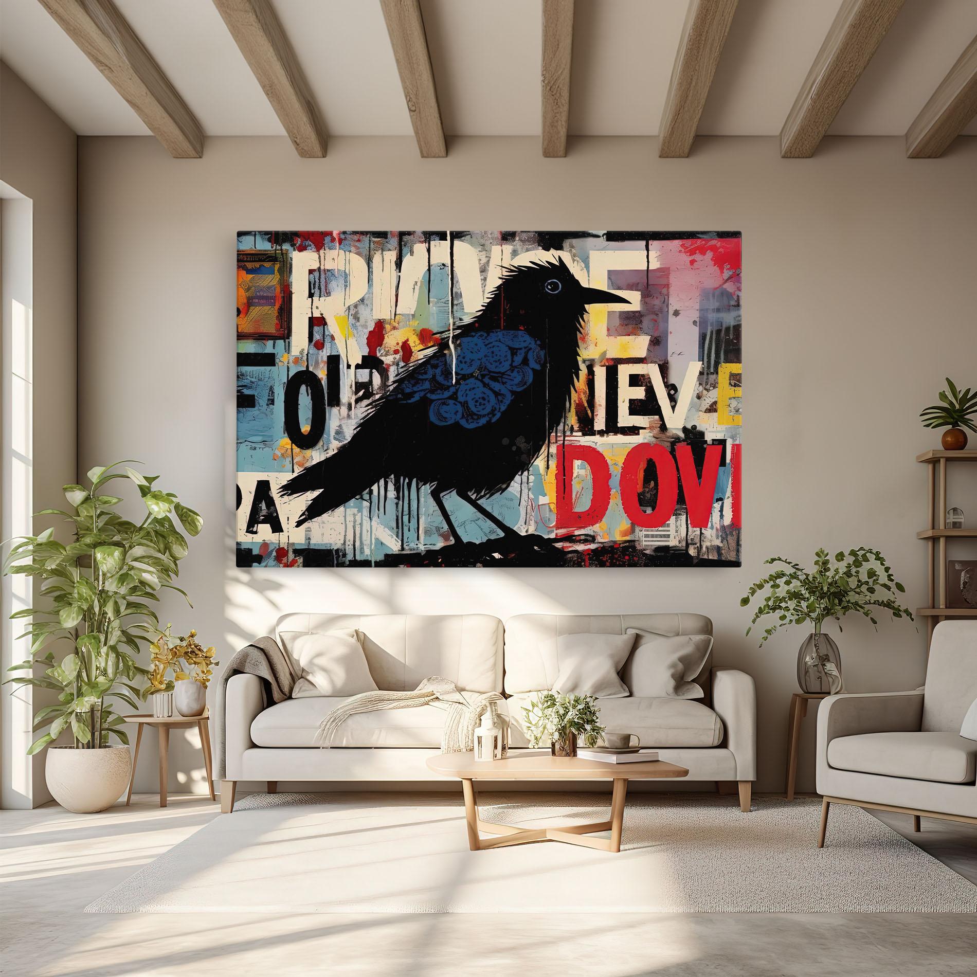 Vászonkép Bird Old Doodle mockup 6