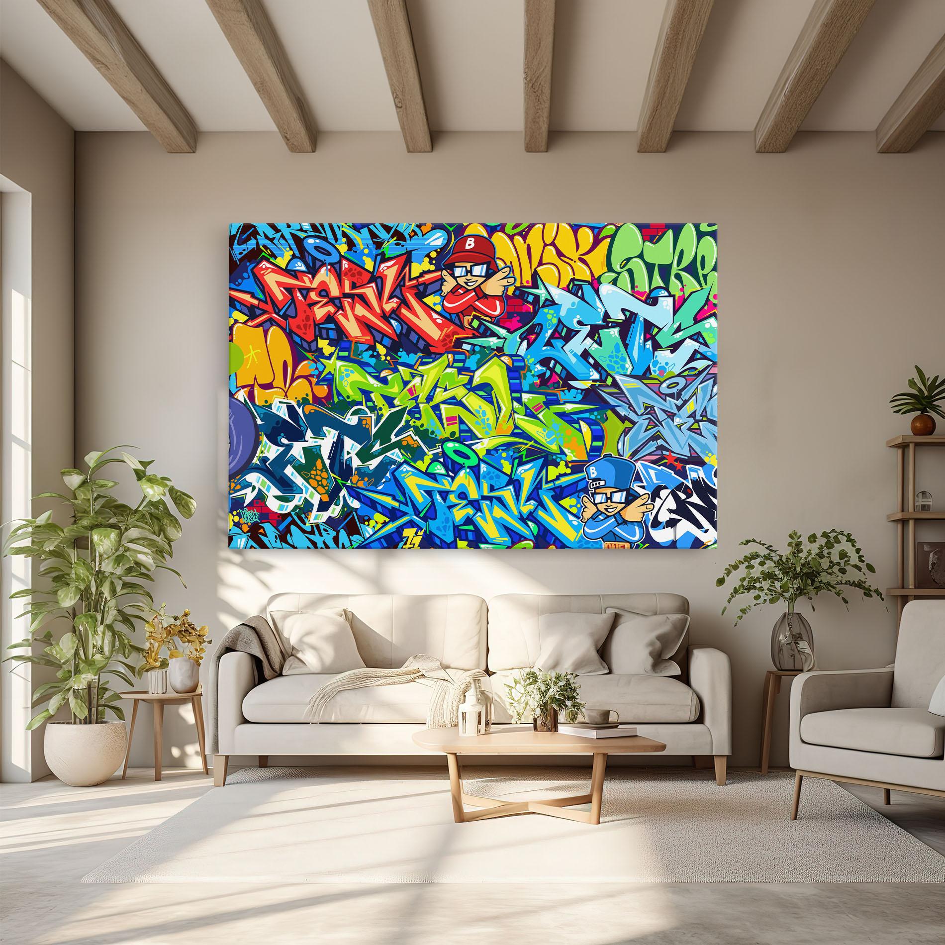 Vászonkép Colorful Graffiti mockup 6