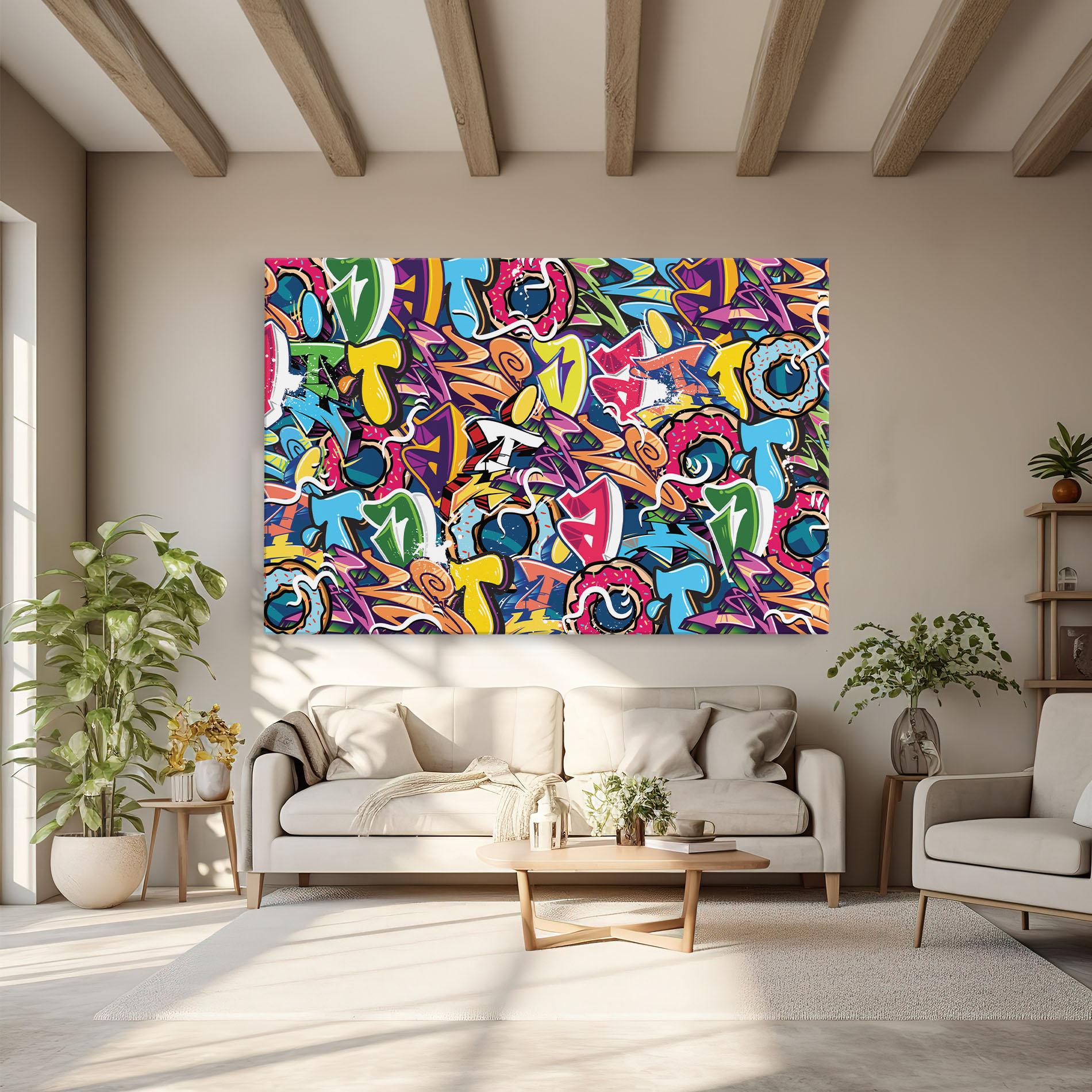 Vászonkép Graffiti Letters mockup 6