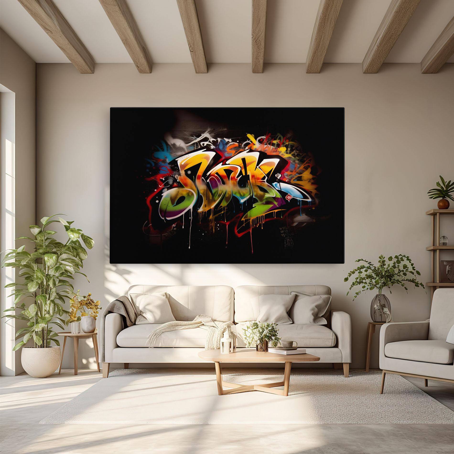 Vászonkép Graffiti Style Wall mockup 6