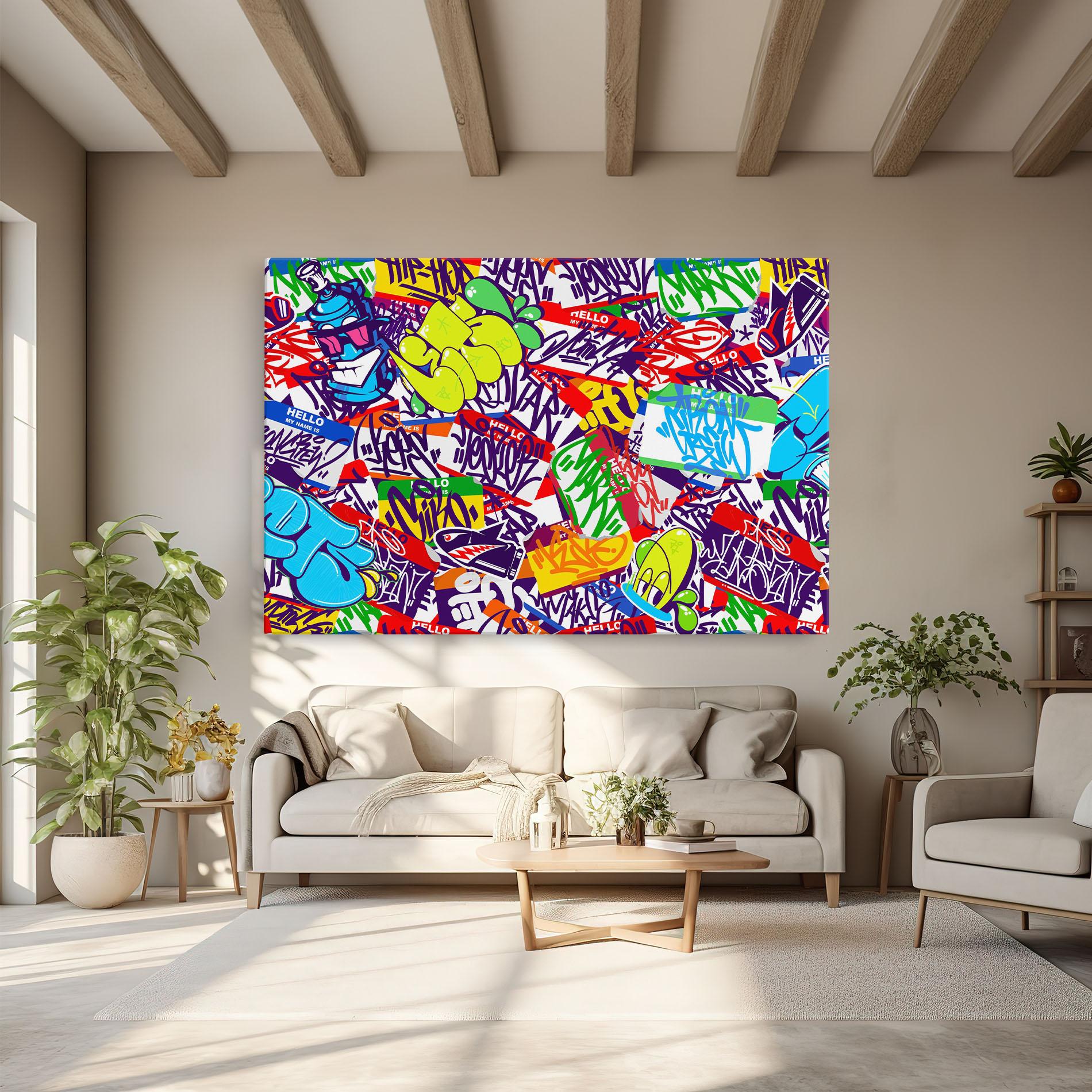 Vászonkép Hello Graffiti Name mockup 6