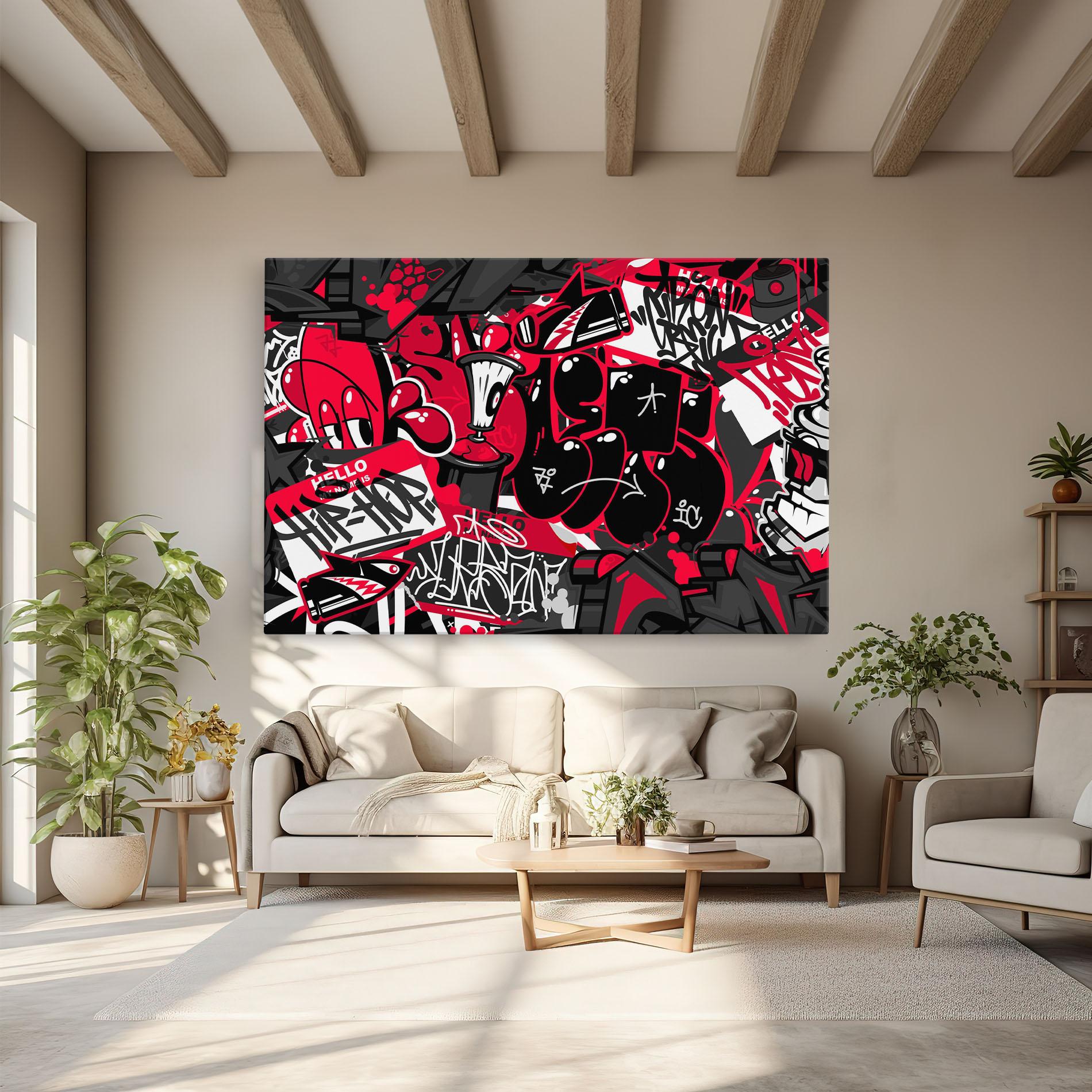 Vászonkép Hip Hop Graffiti mockup 6