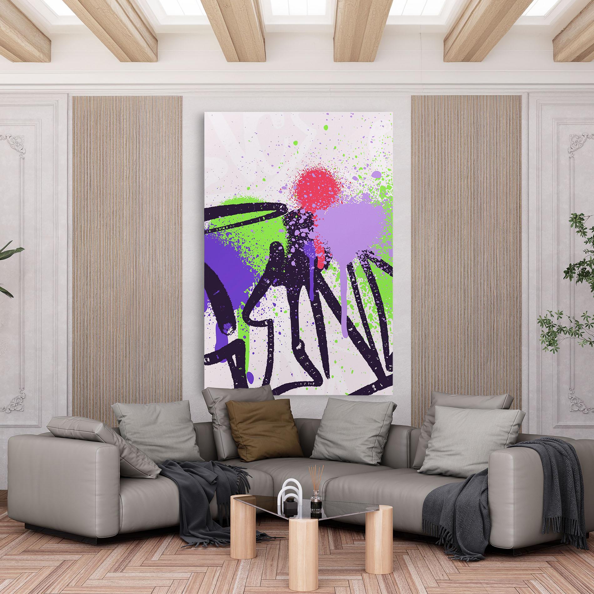 Vászonkép Green Purple Graffiti mockup 6