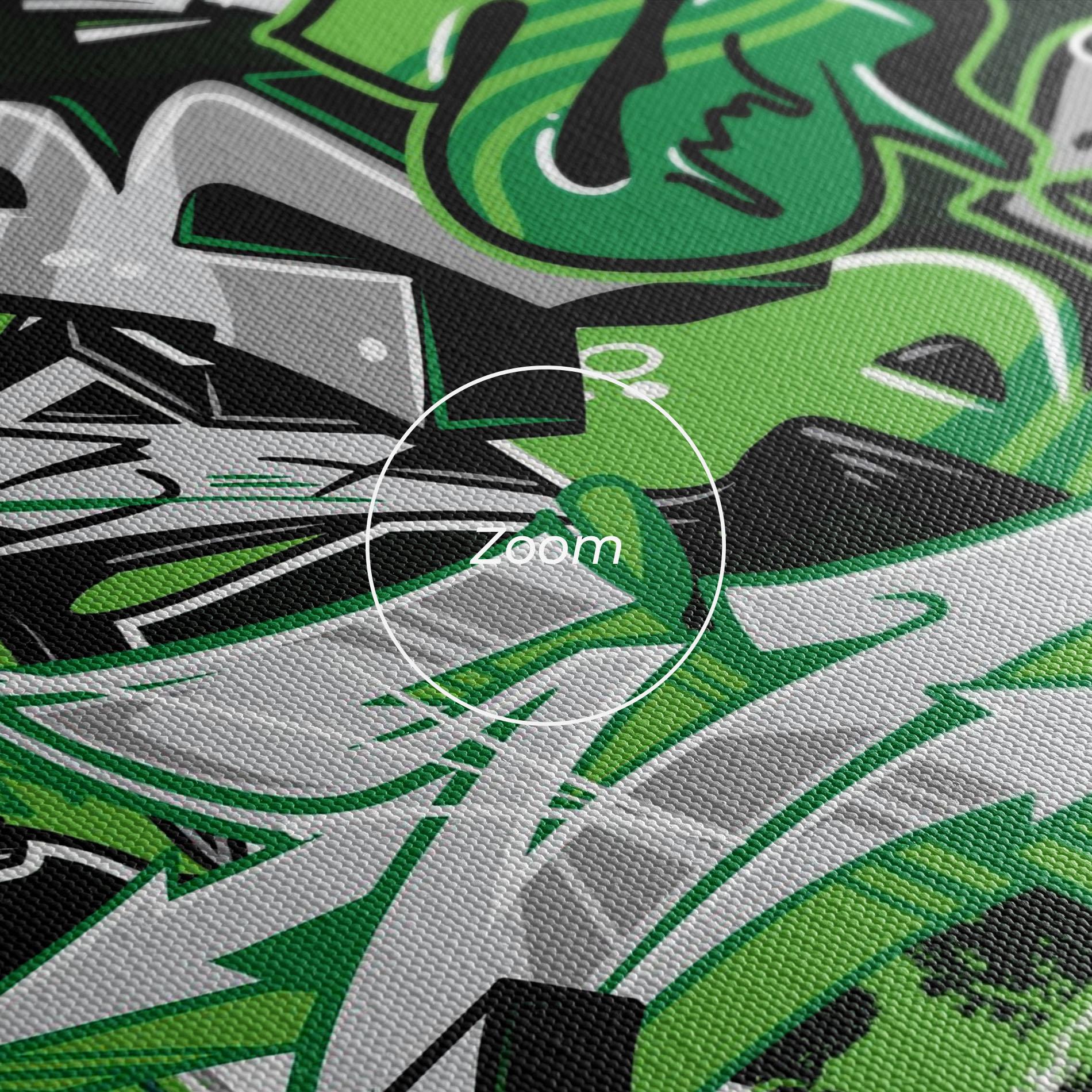 Vászonkép Green Graffiti Letters mockup 3