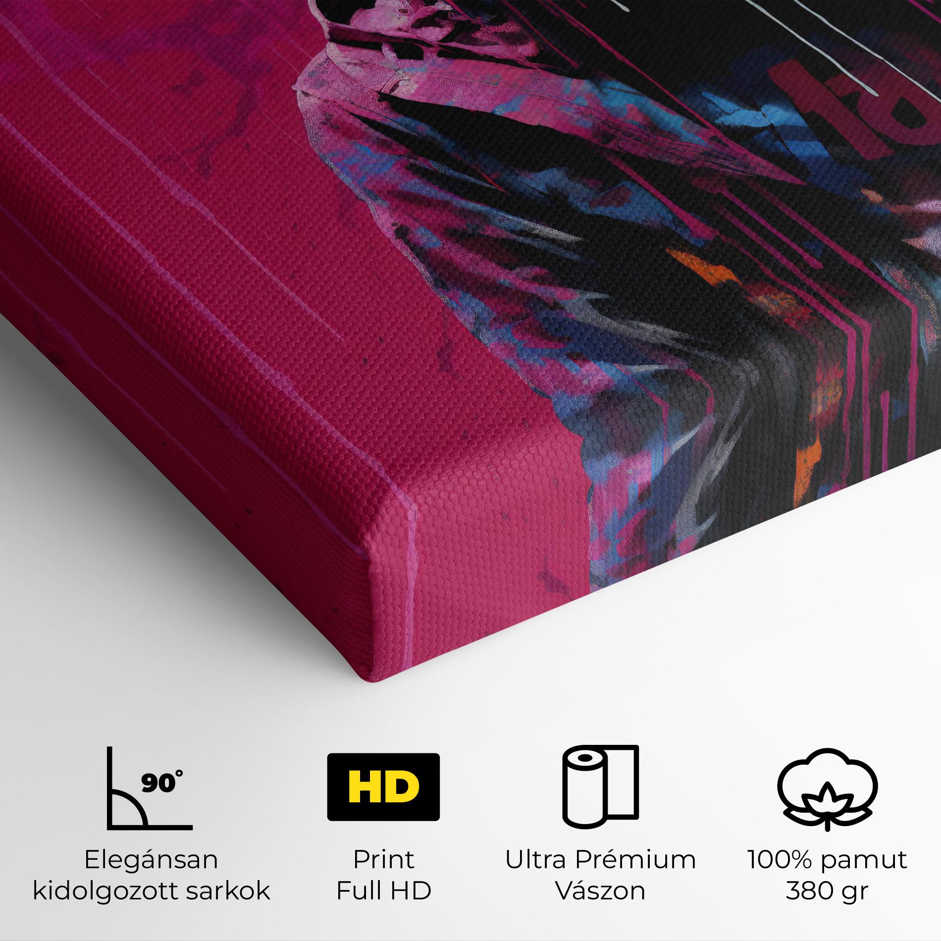 Vászonkép Blue Pink Falling Paint mockup 4