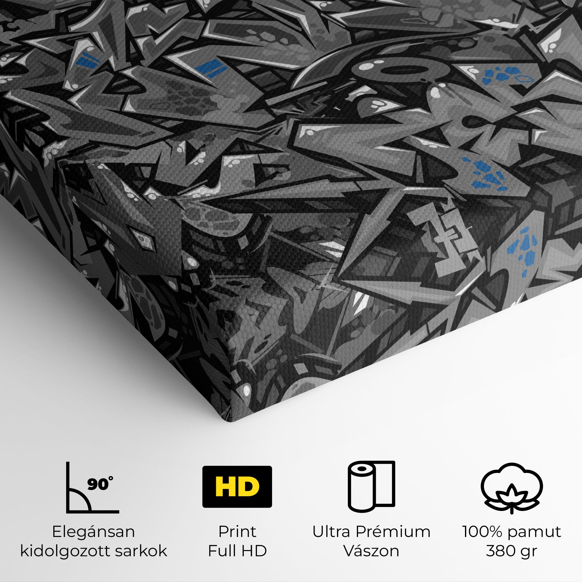 Vászonkép Grey Blue Graffiti mockup 4