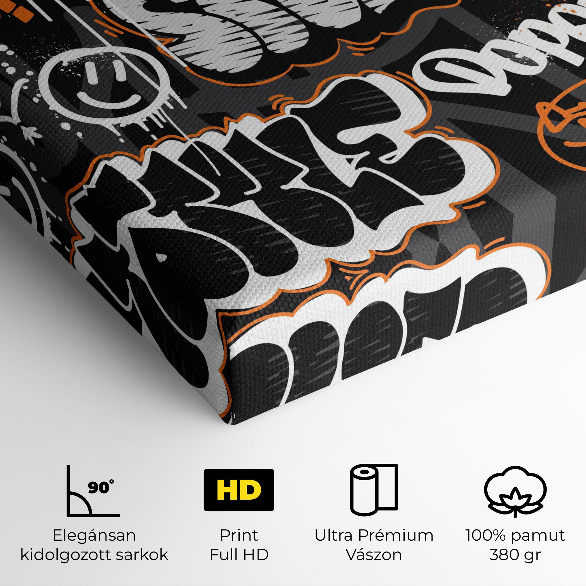 Vászonkép Orange Black Graffiti mockup 4