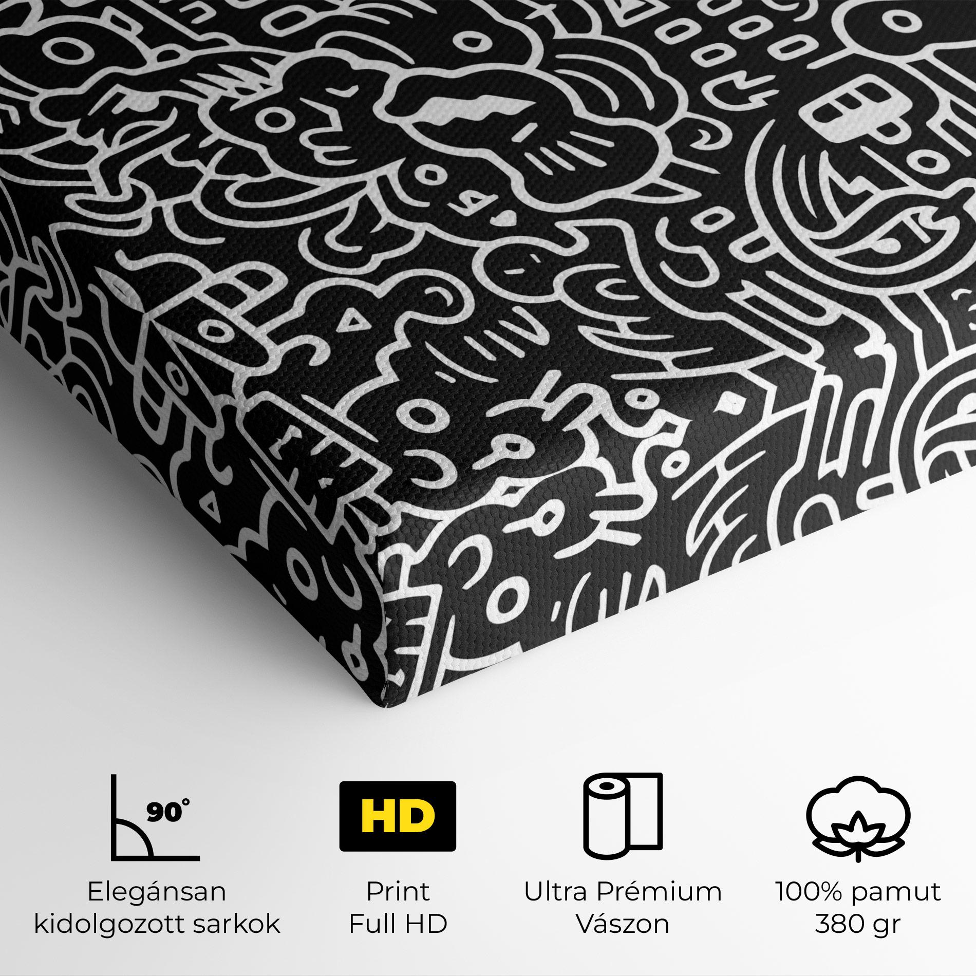 Vászonkép White Line Doodle mockup 4