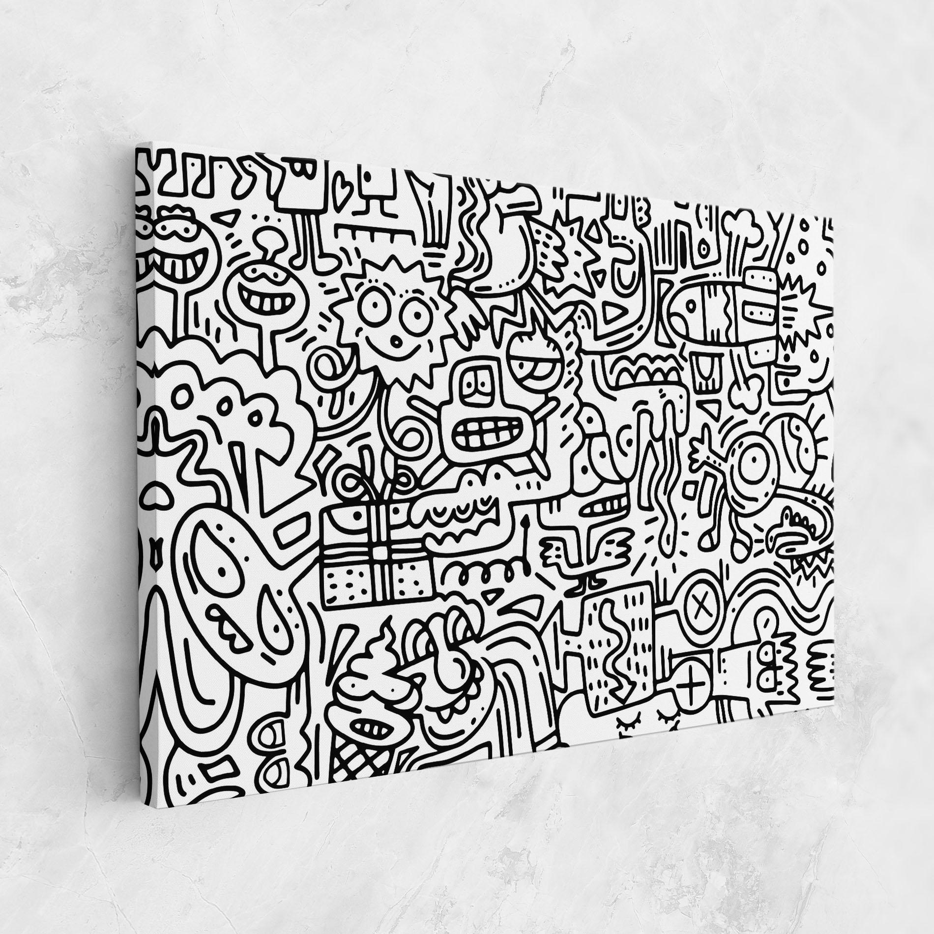 Vászonkép Doodle Black Line mockup 1