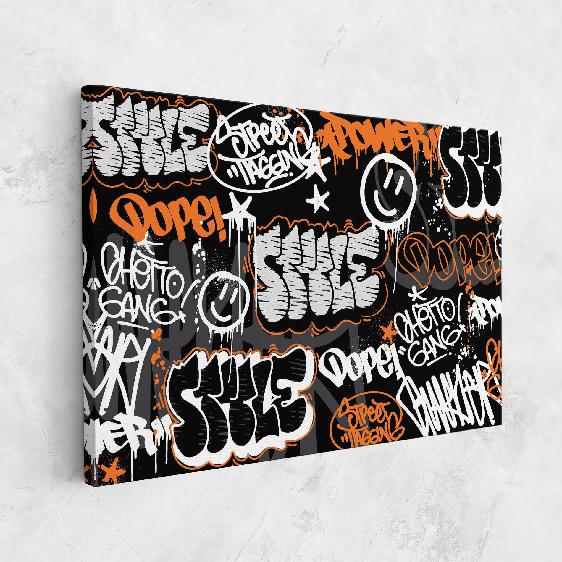 Vászonkép Orange Black Graffiti mockup 1