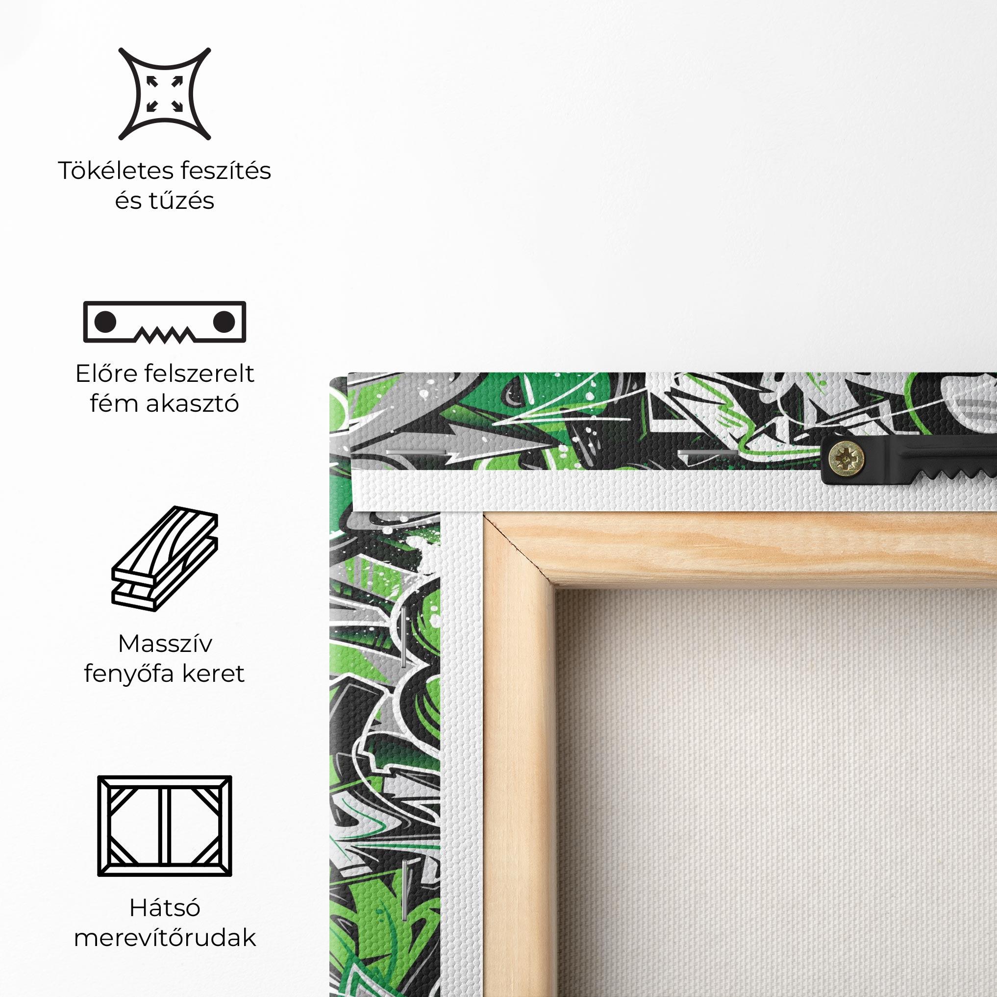 Vászonkép Green Graffiti Letters mockup 5