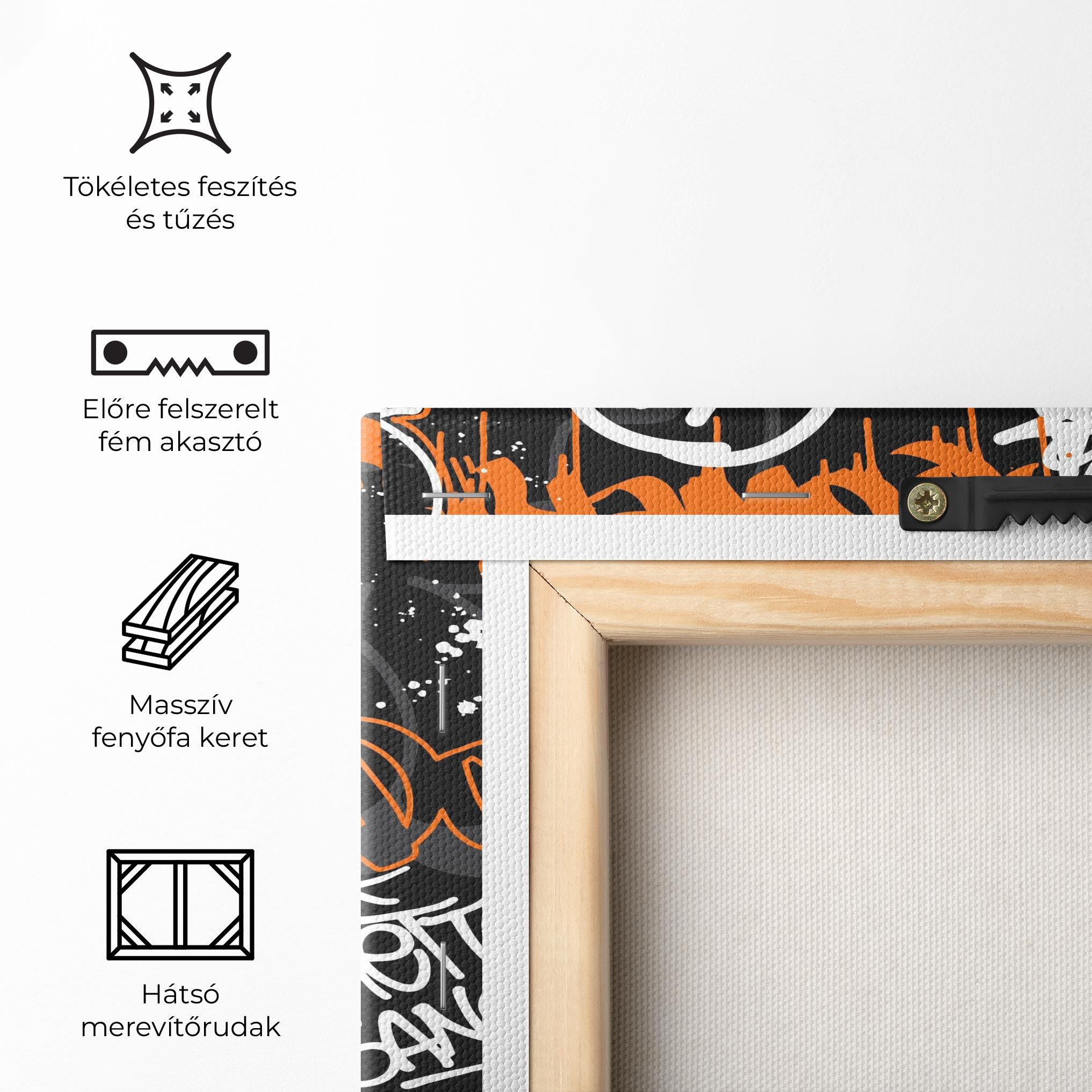 Vászonkép Orange Black Graffiti mockup 5