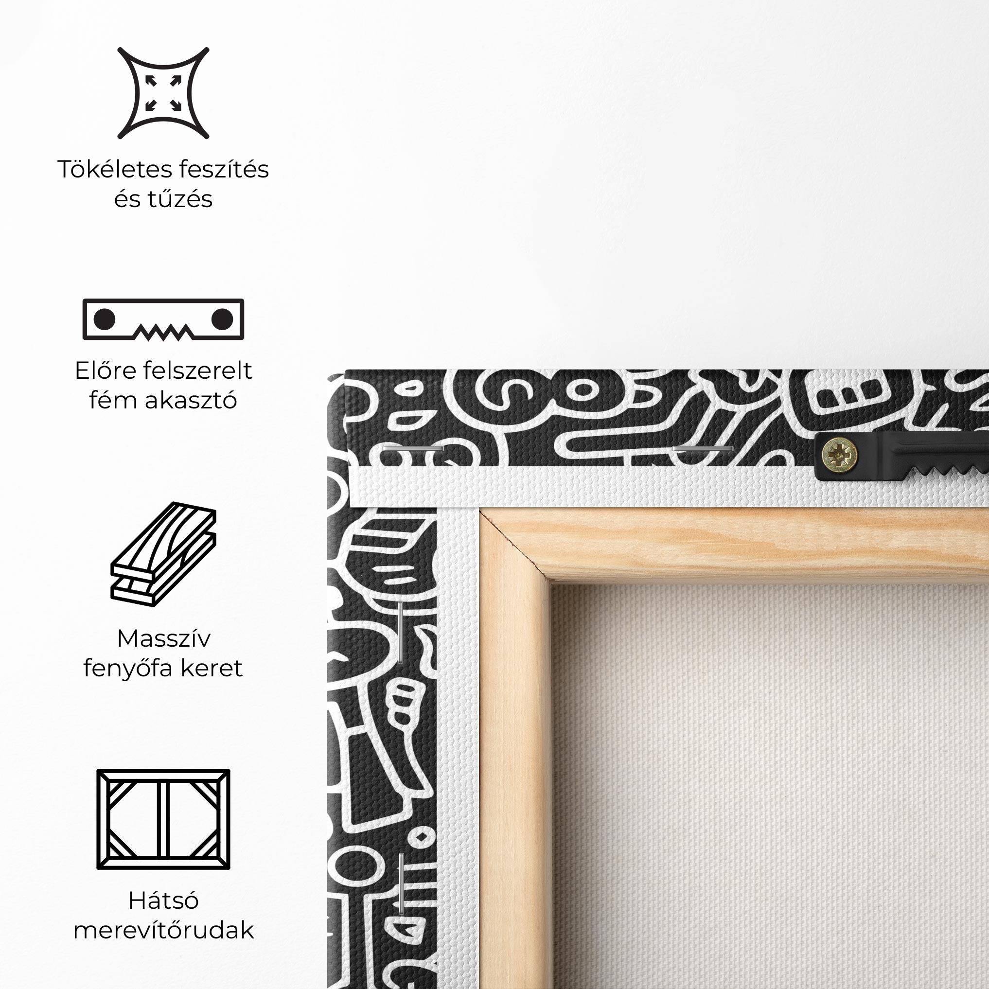 Vászonkép White Line Doodle mockup 5