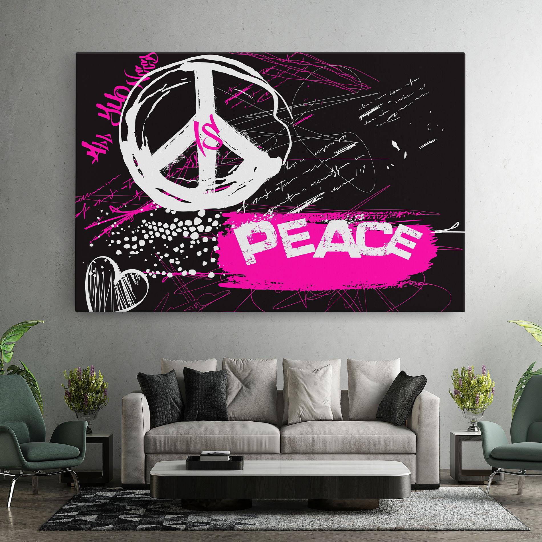 Vászonkép Graffiti Pink Peace mockup 7