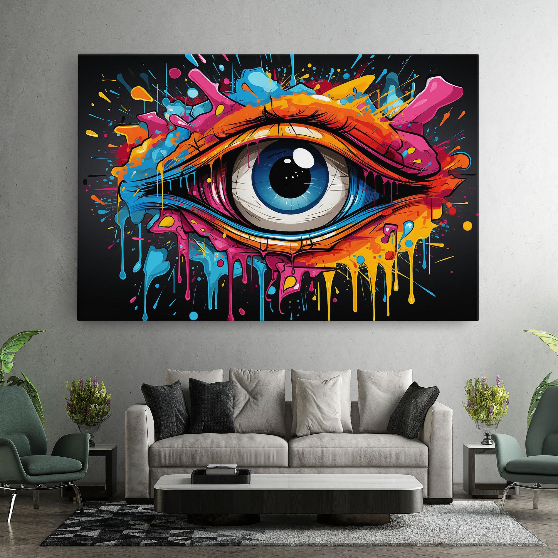 Vászonkép Graffitistyle Eye mockup 7