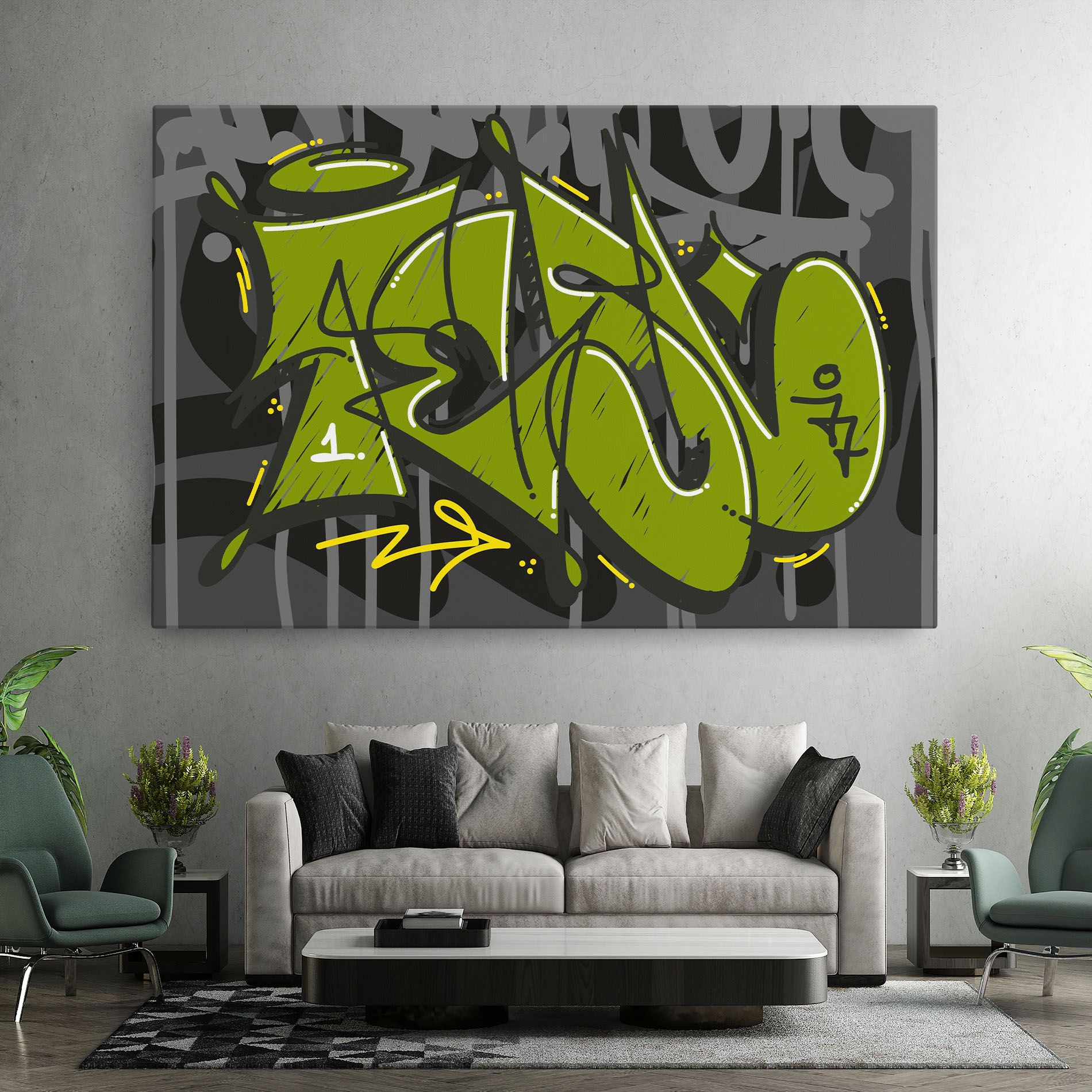 Green Grey Graffti mockup 7