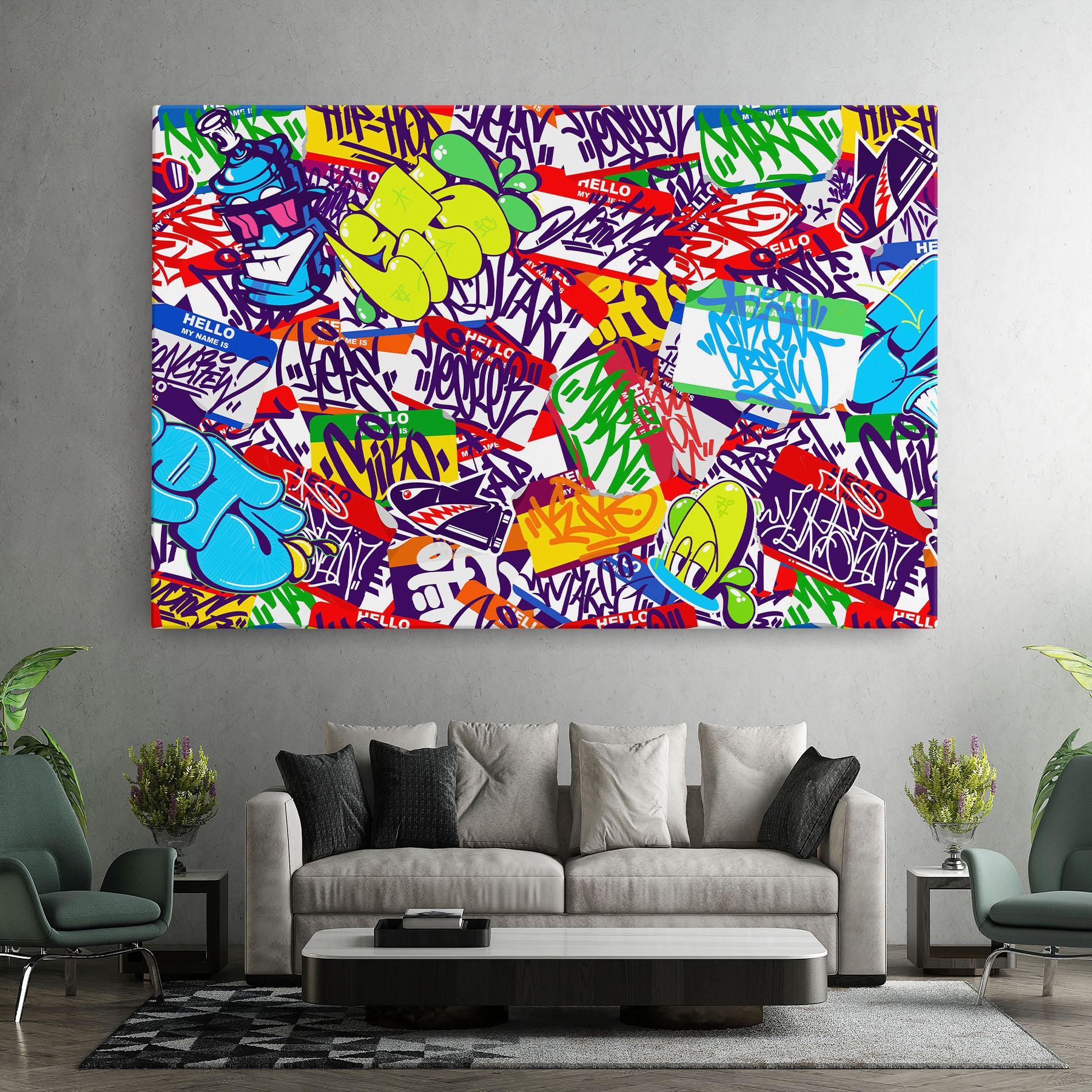 Vászonkép Hello Graffiti Name mockup 7