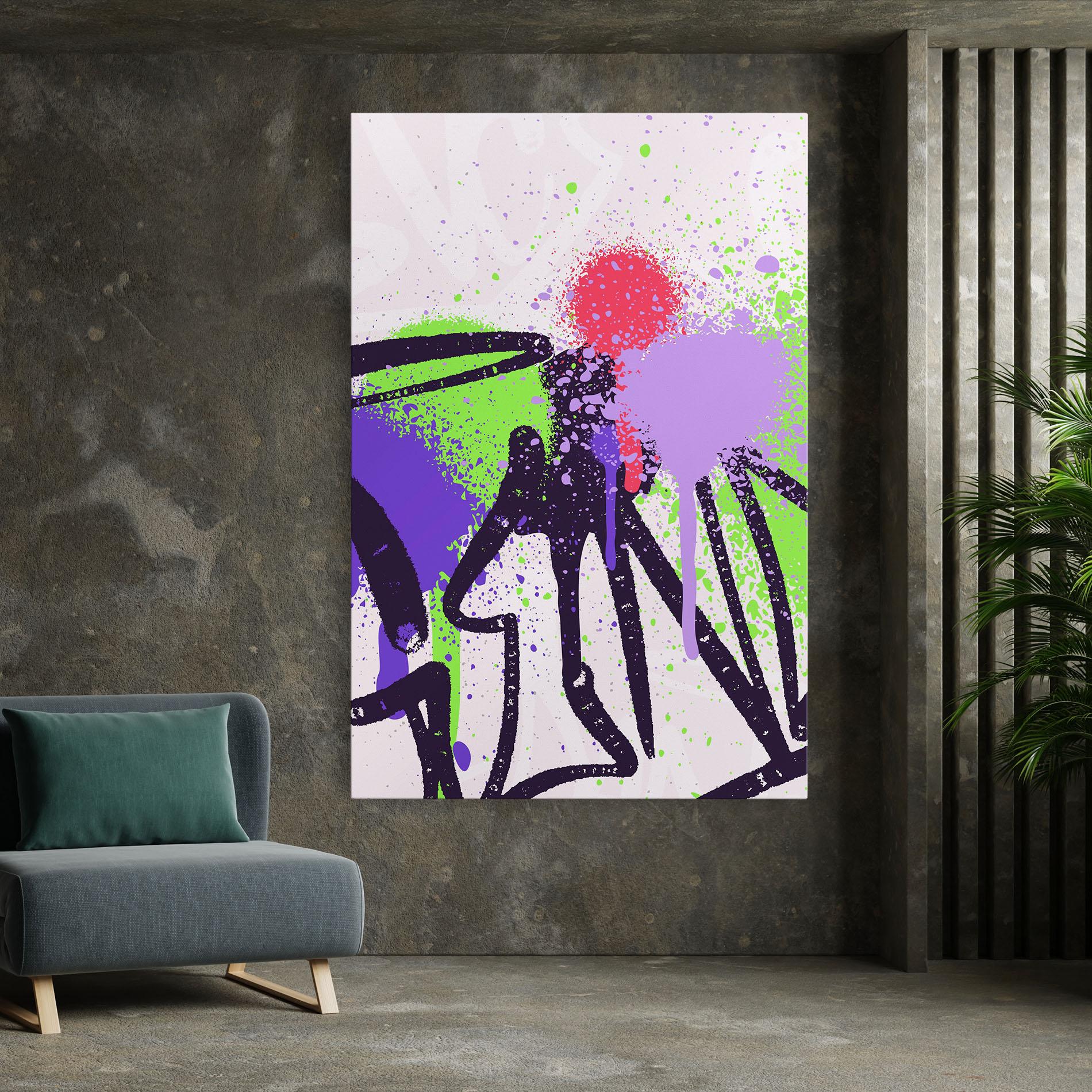 Vászonkép Green Purple Graffiti mockup 7