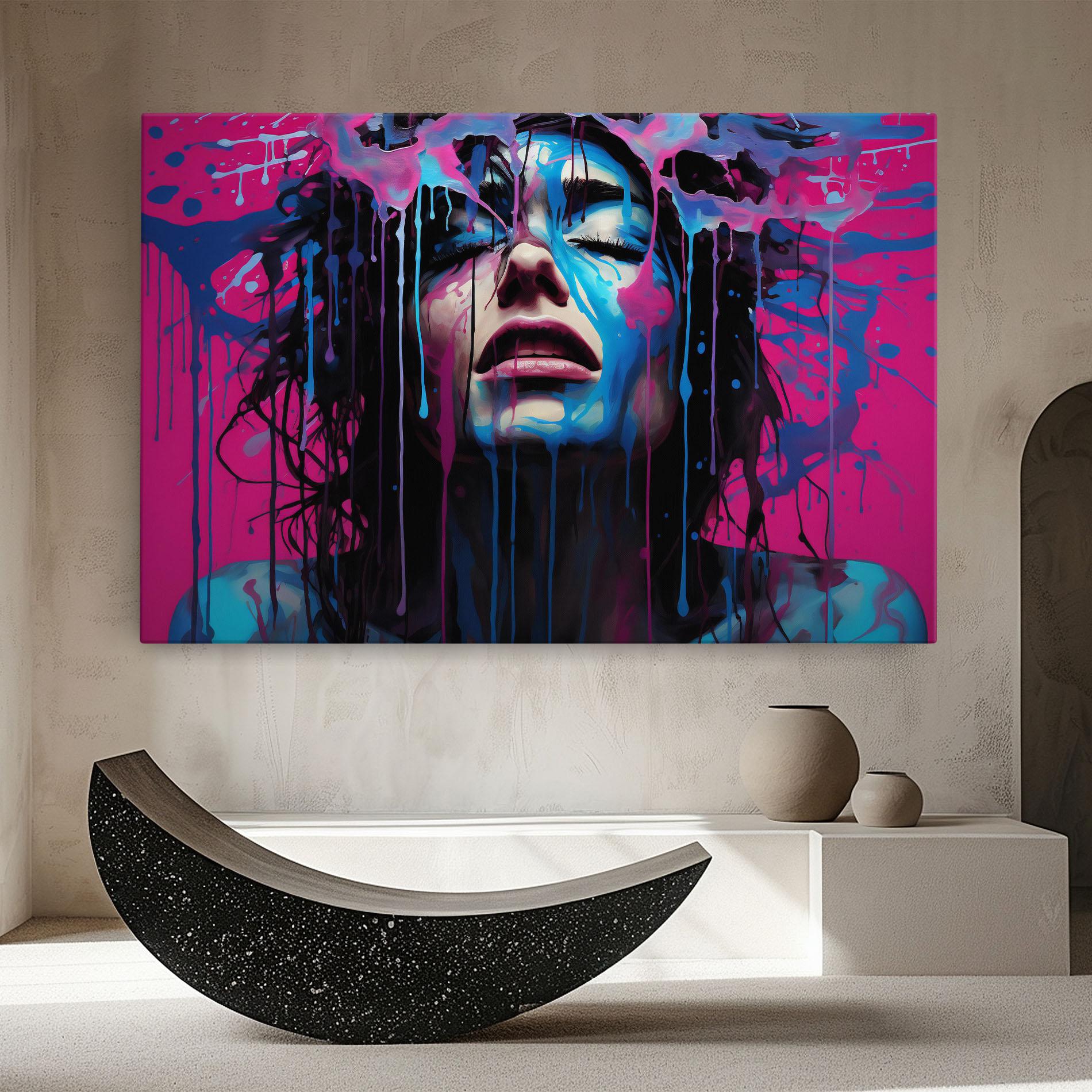 Vászonkép Blue Pink Woman mockup 8