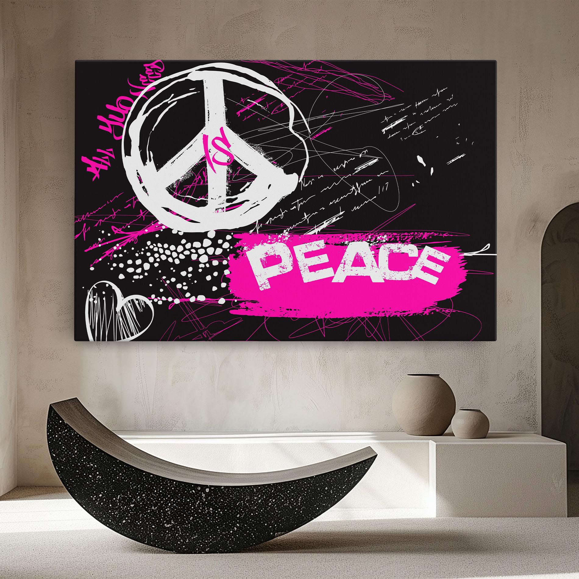 Vászonkép Graffiti Pink Peace mockup 8