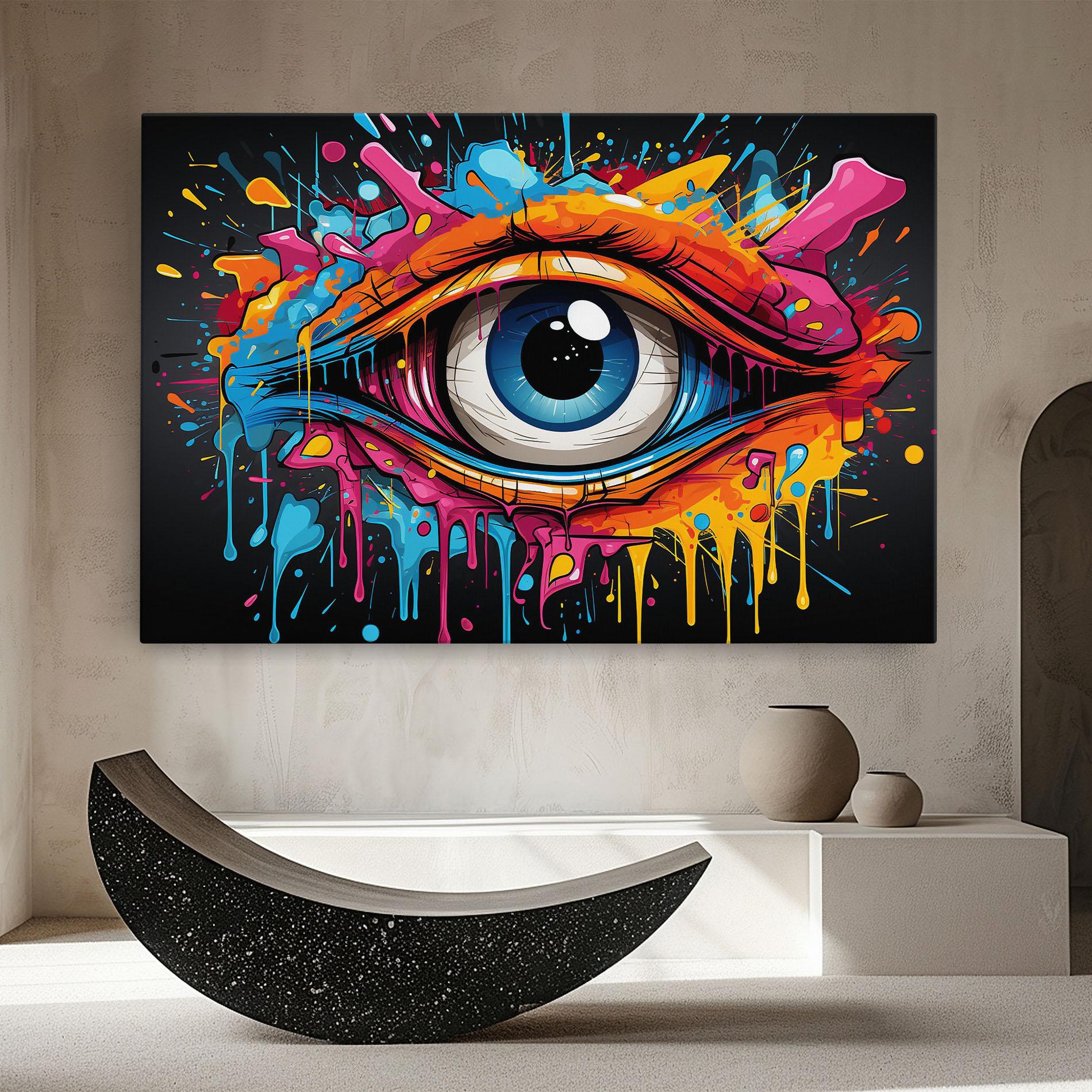 Vászonkép Graffitistyle Eye mockup 8
