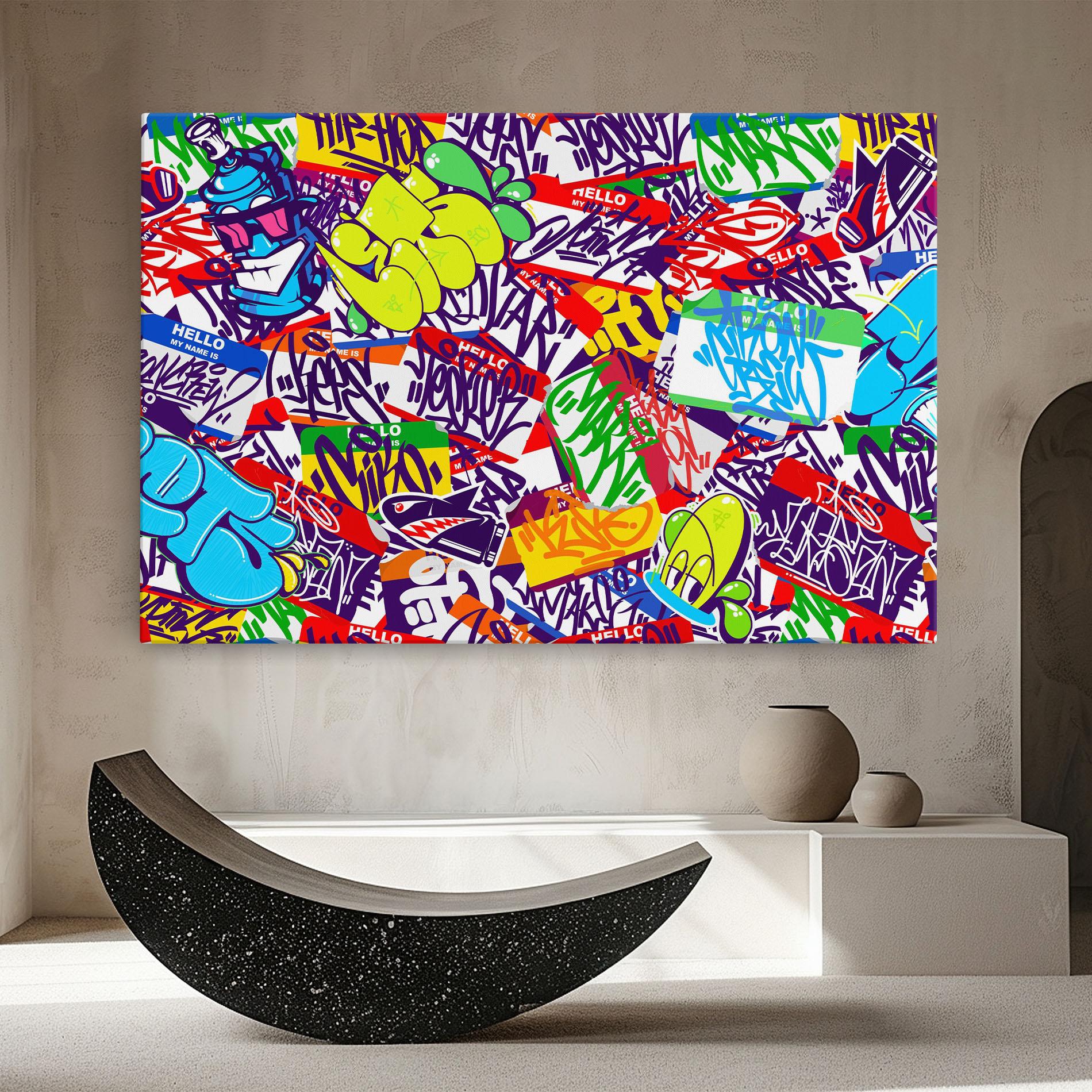 Vászonkép Hello Graffiti Name mockup 8
