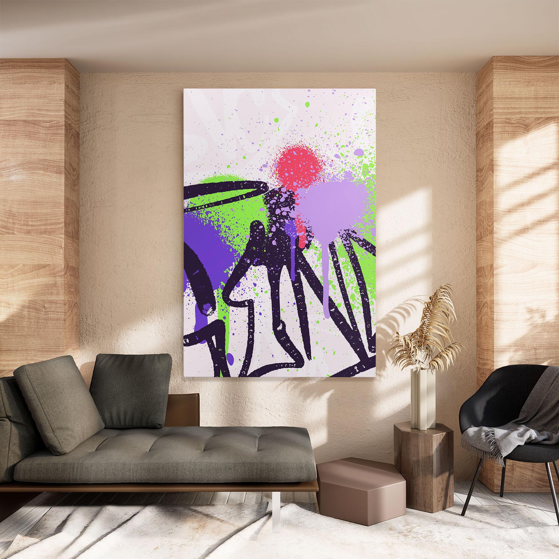 Vászonkép Green Purple Graffiti mockup 8