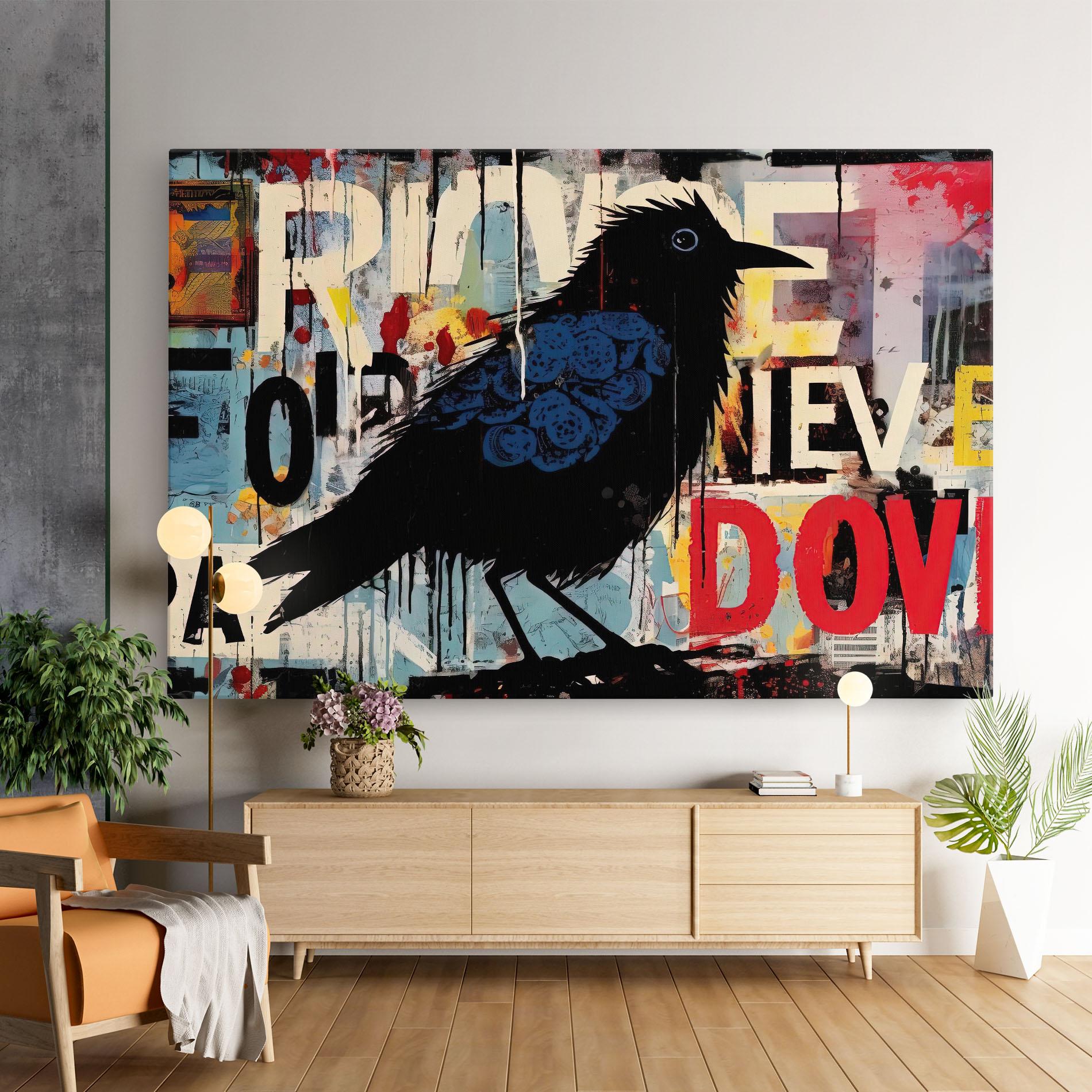 Vászonkép Bird Old Doodle mockup 9