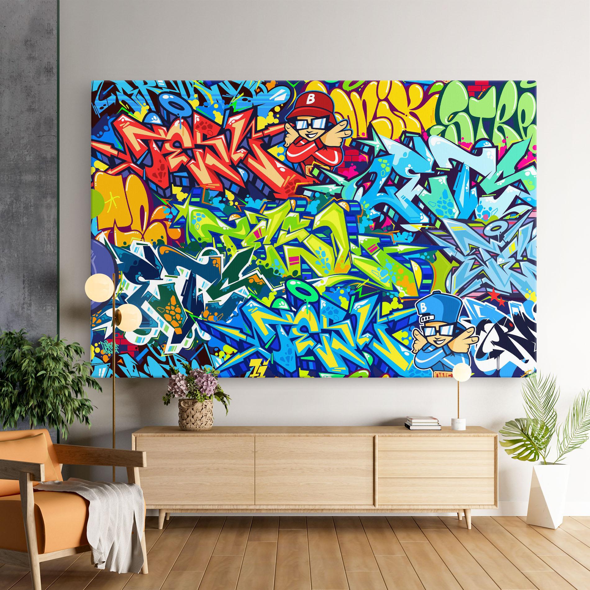 Vászonkép Colorful Graffiti mockup 9