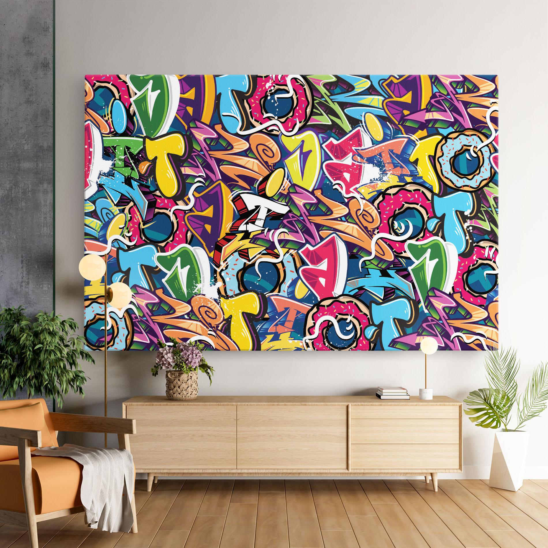Vászonkép Graffiti Letters mockup 9