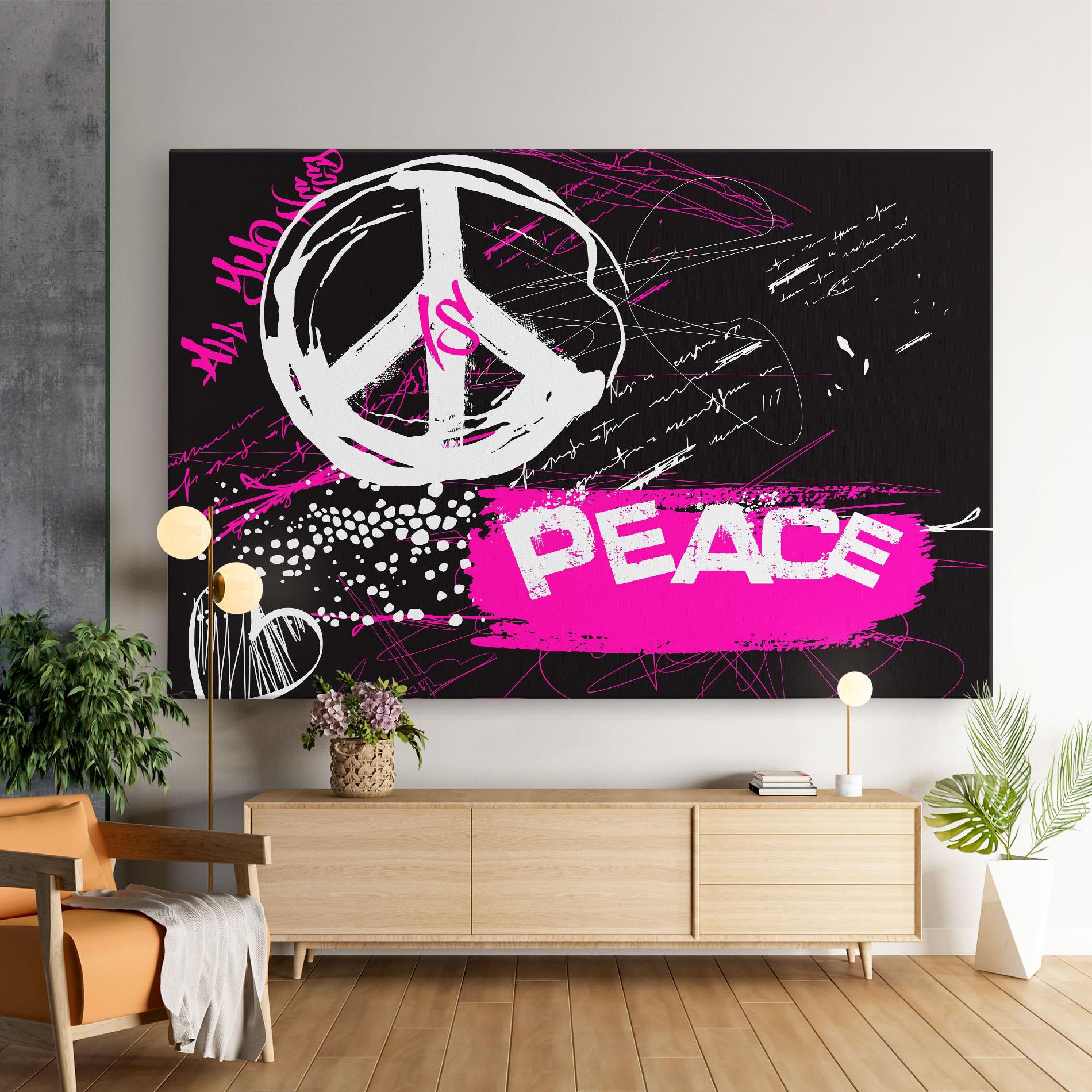 Vászonkép Graffiti Pink Peace mockup 9