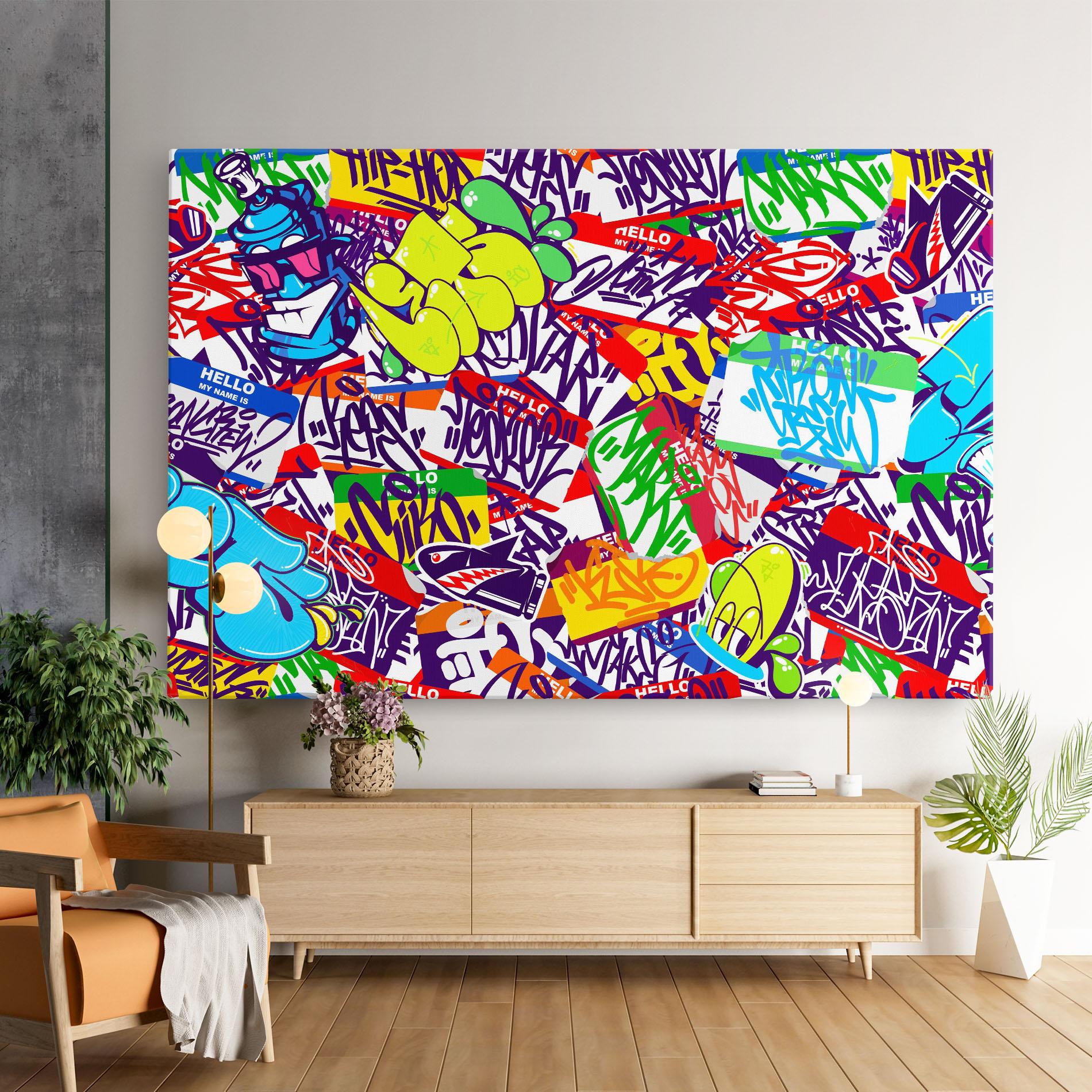 Vászonkép Hello Graffiti Name mockup 9