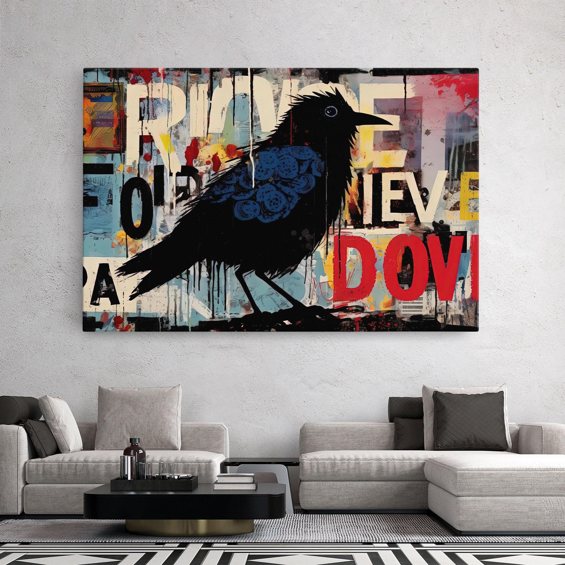 Vászonkép Bird Old Doodle mockup 2