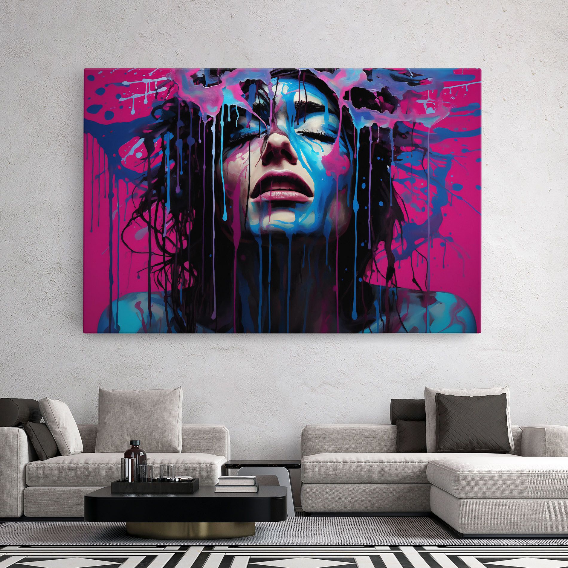 Blue Pink Woman mockup 2