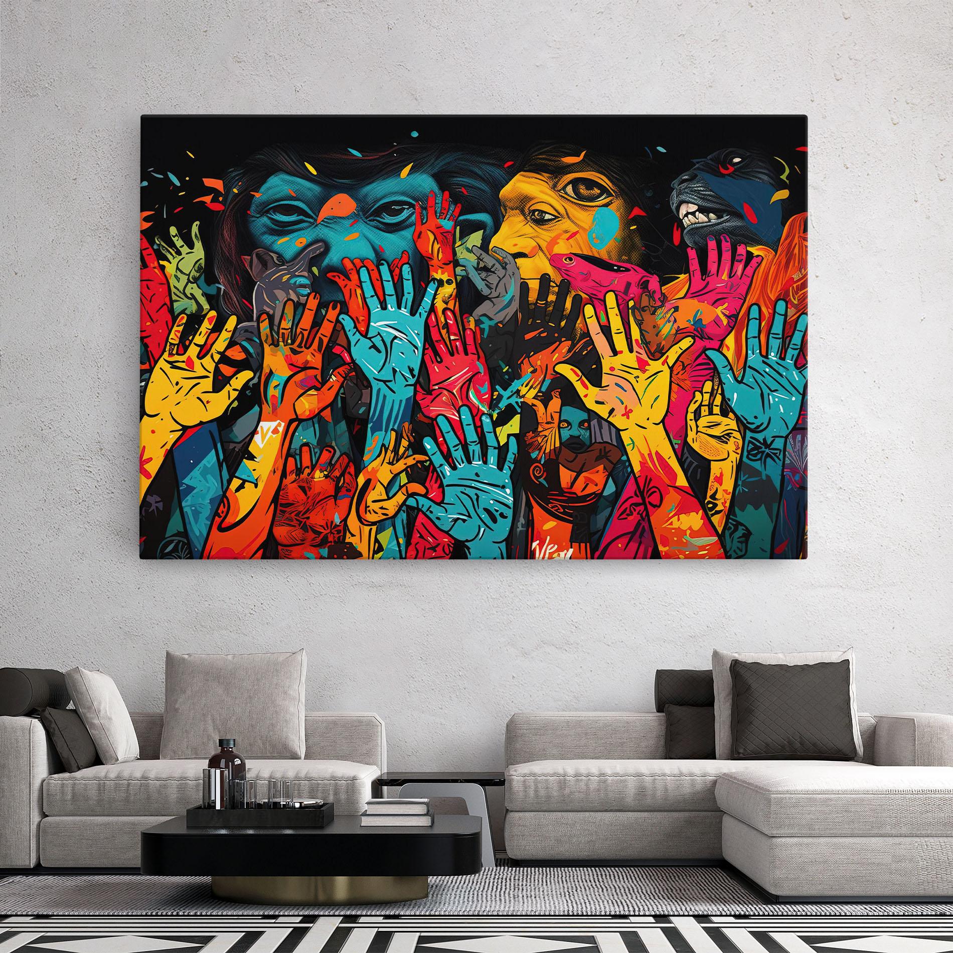 Vászonkép Colorful Hands mockup 2