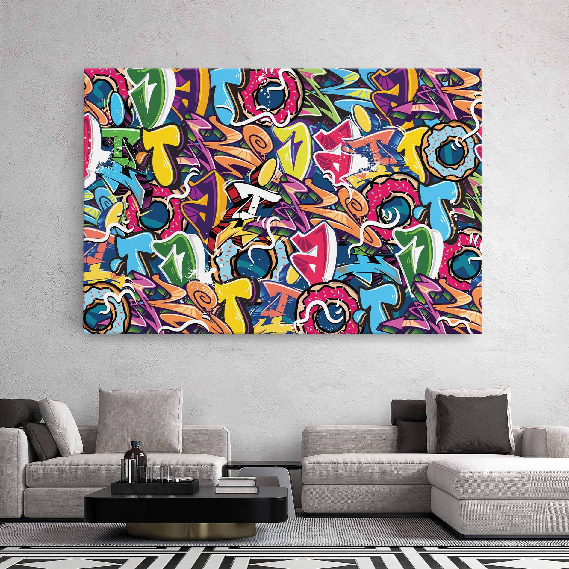 Vászonkép Graffiti Letters mockup 2