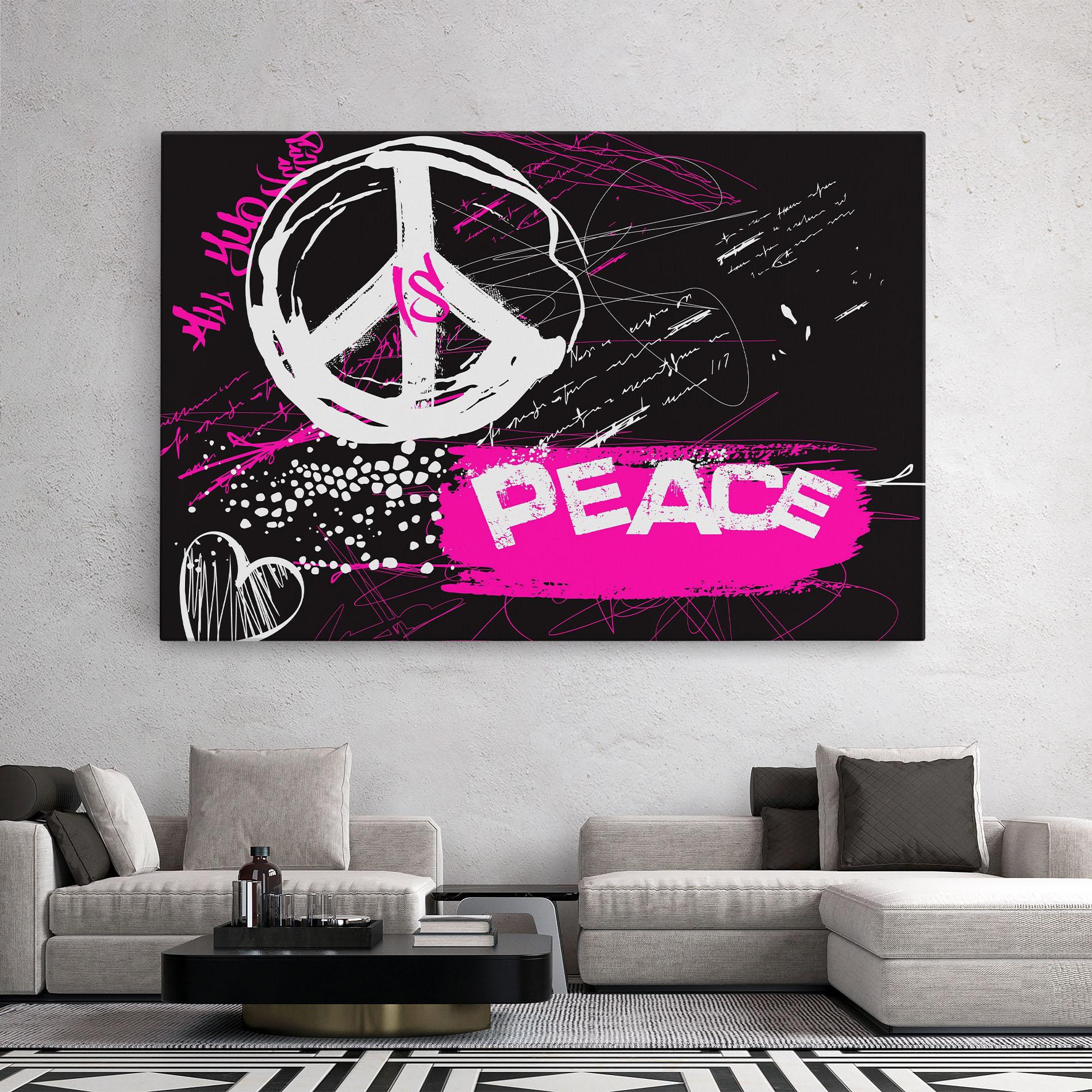 Vászonkép Graffiti Pink Peace mockup 2