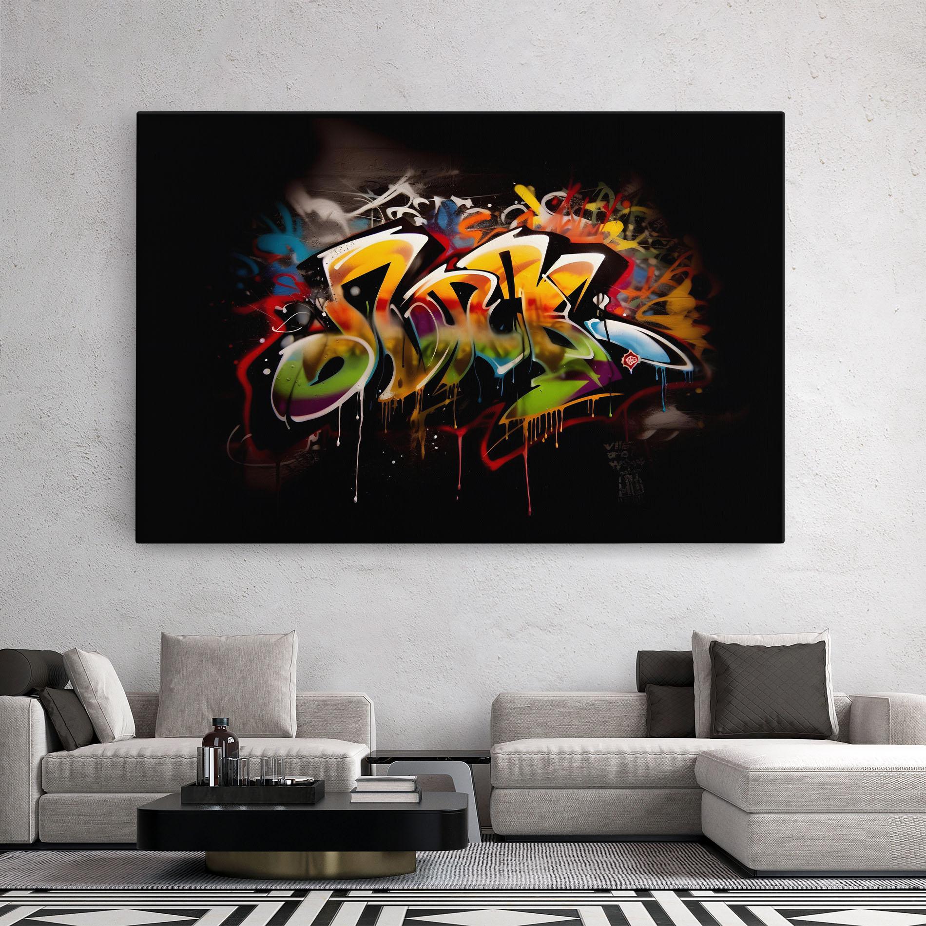Vászonkép Graffiti Style Wall mockup 2