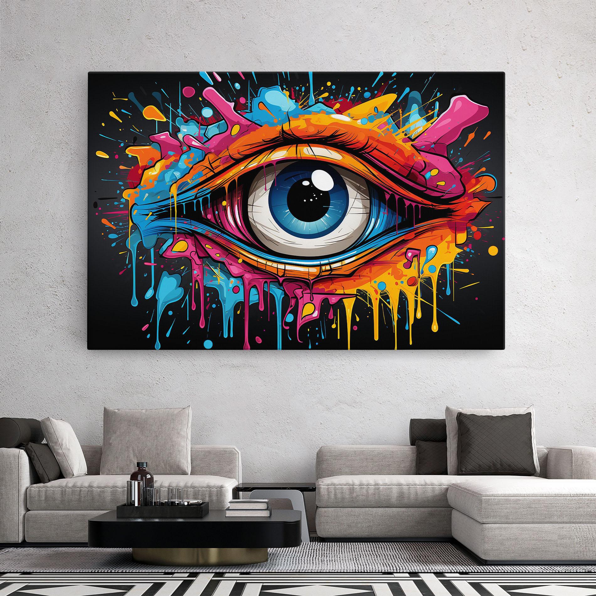 Vászonkép Graffitistyle Eye mockup 2