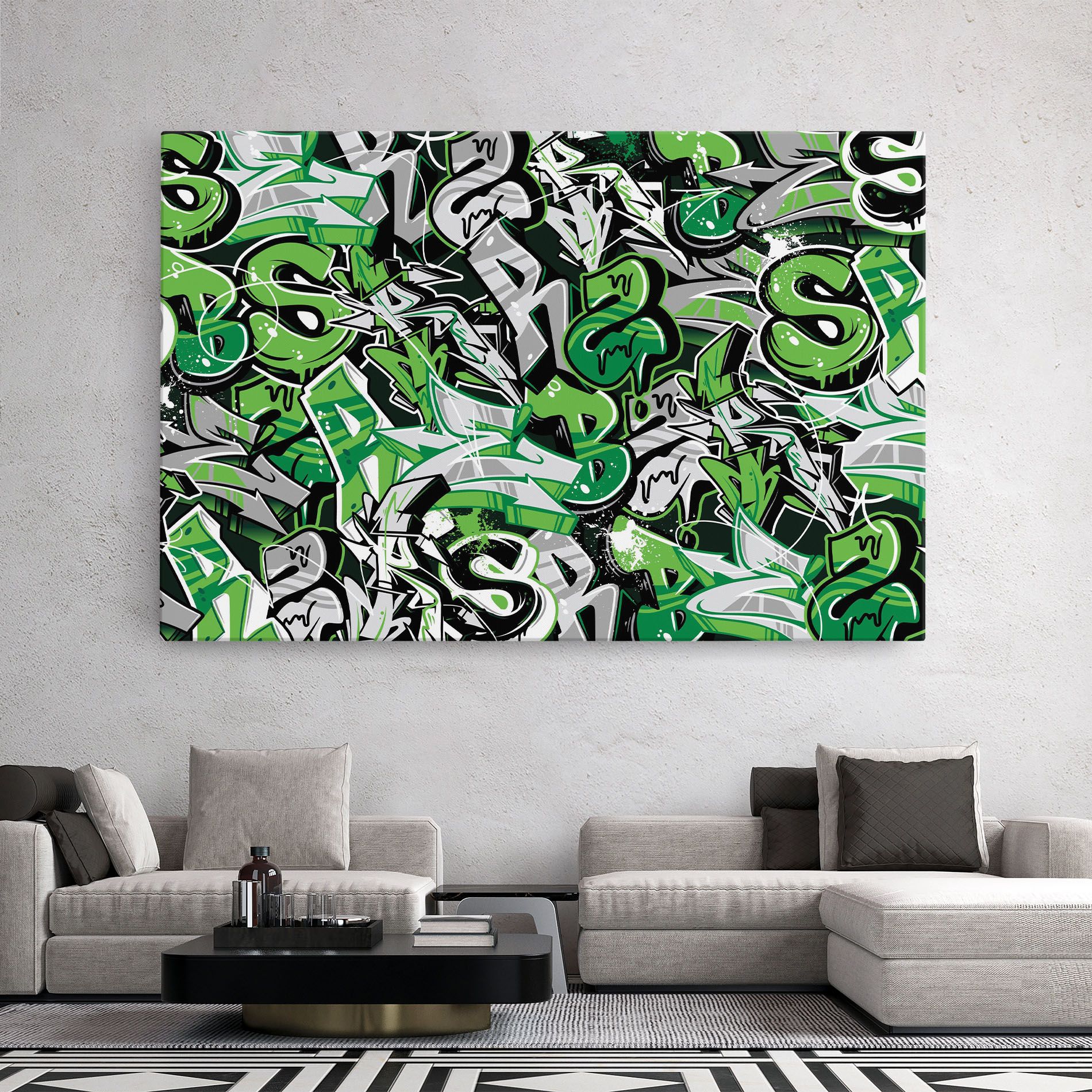 Green Graffiti Letters mockup 2