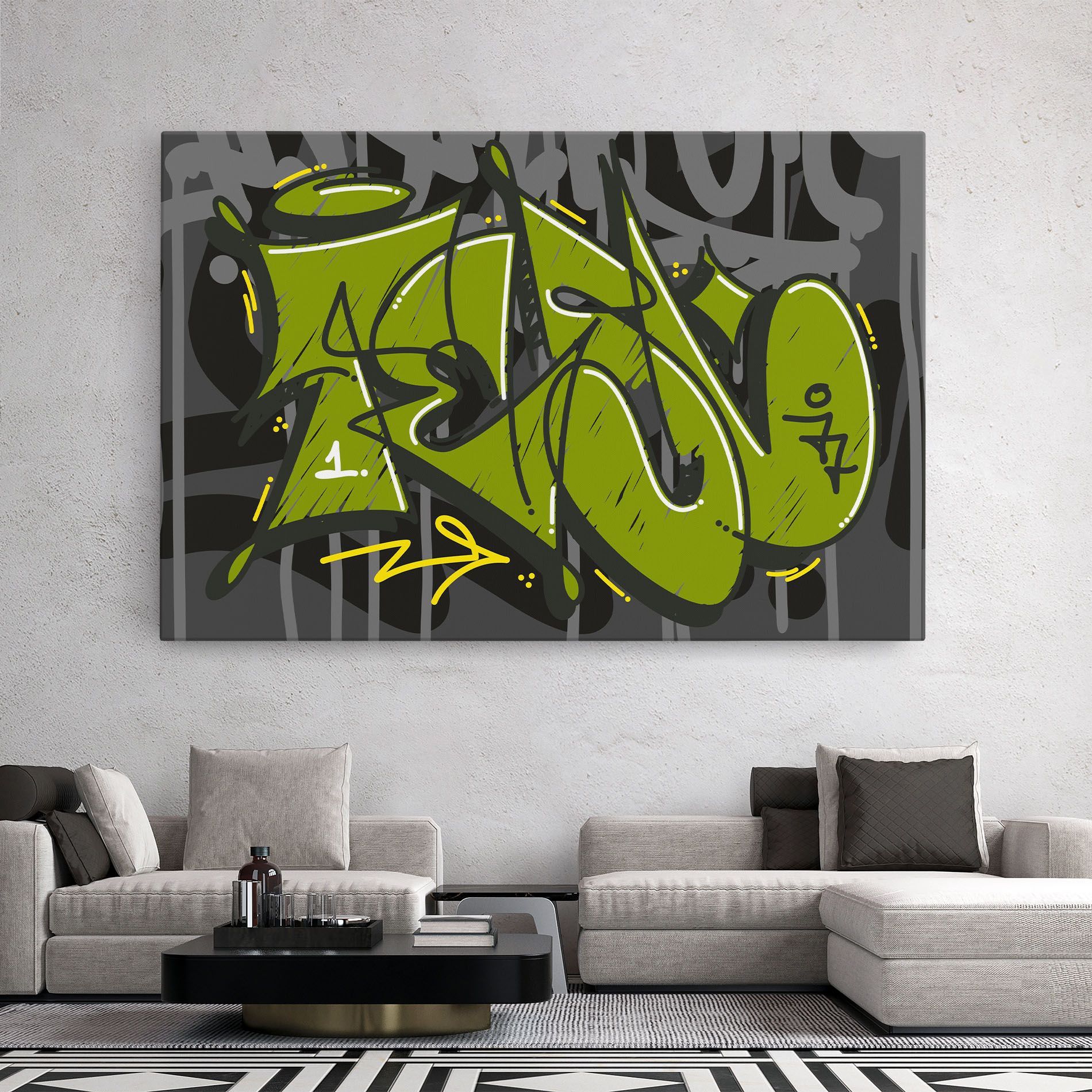 Green Grey Graffti mockup 2