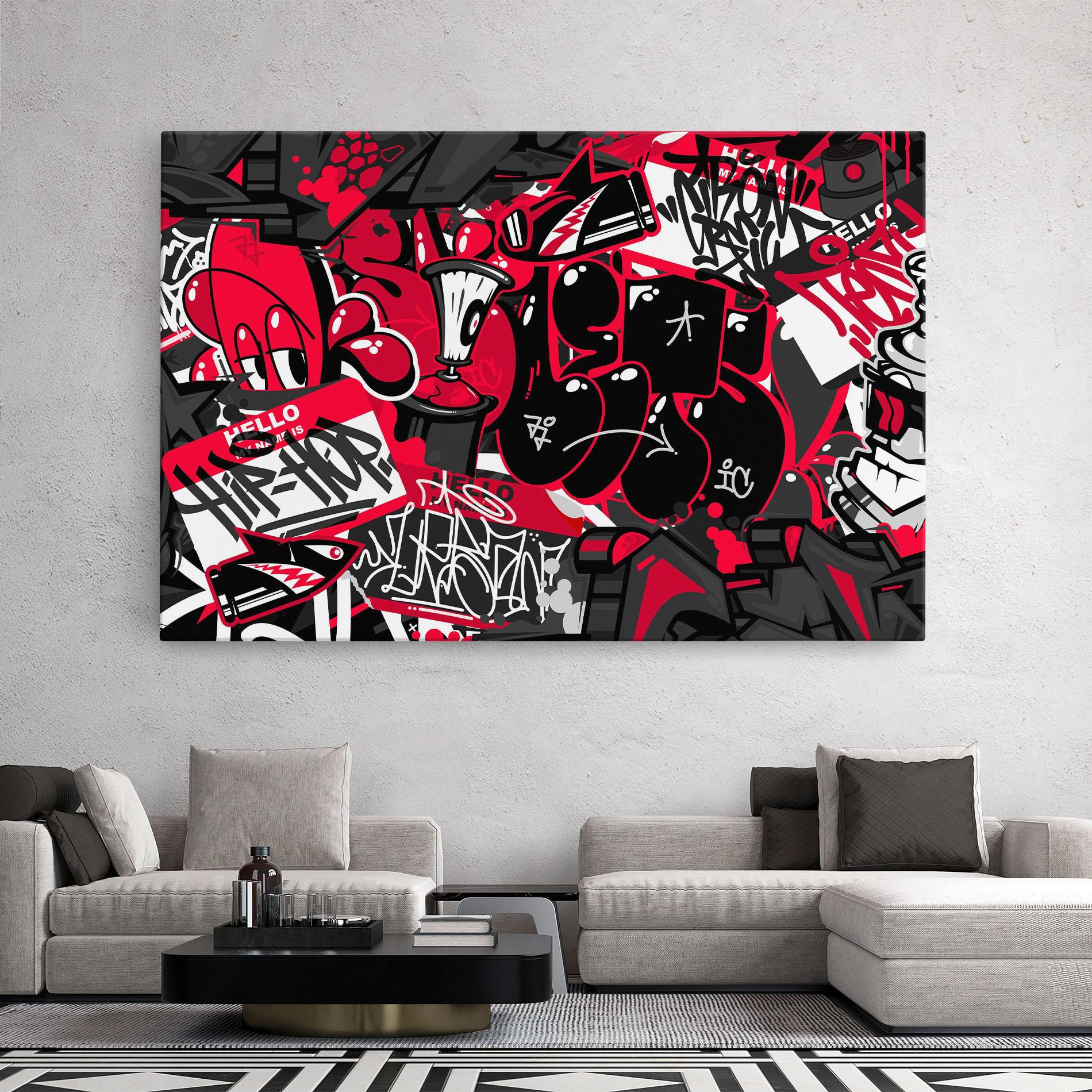 Vászonkép Hip Hop Graffiti mockup 2