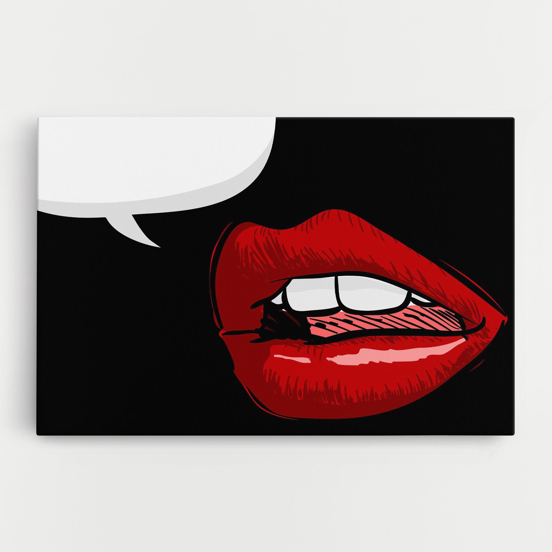 Vászonkép Pop Red Lips mockup 0