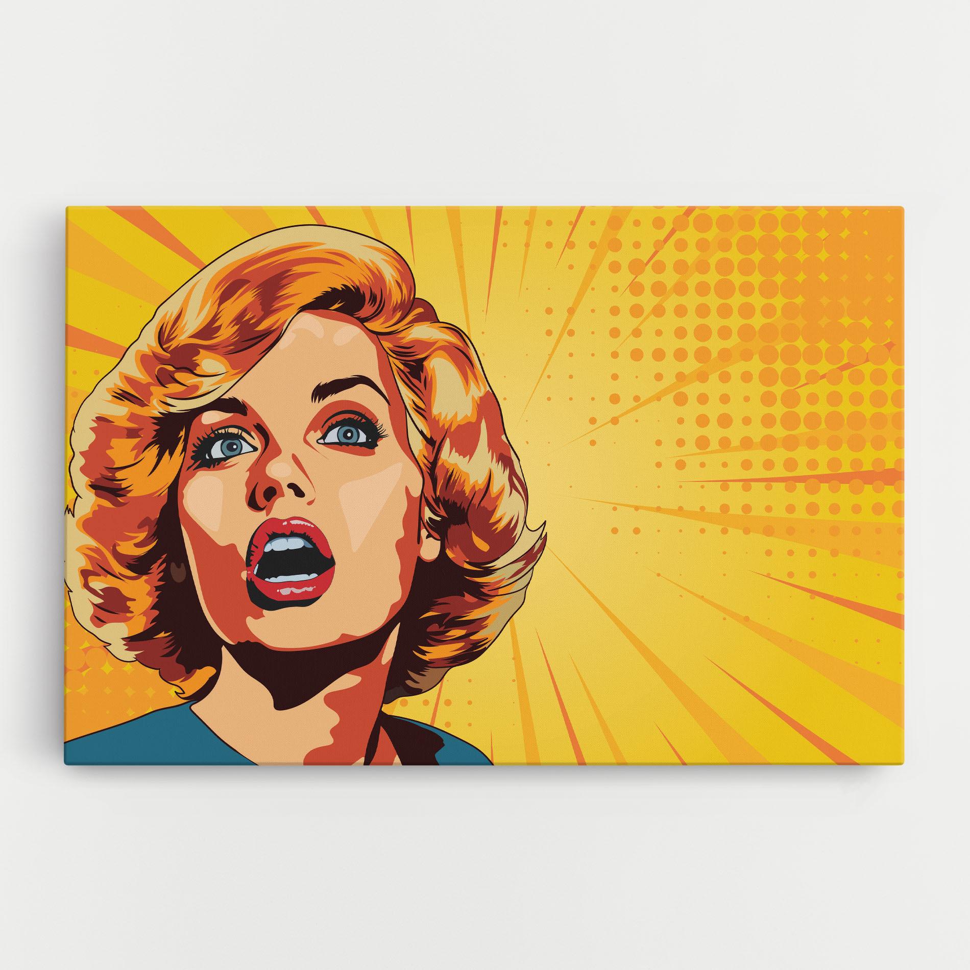 Vászonkép Surprised Blonde Lady mockup 0