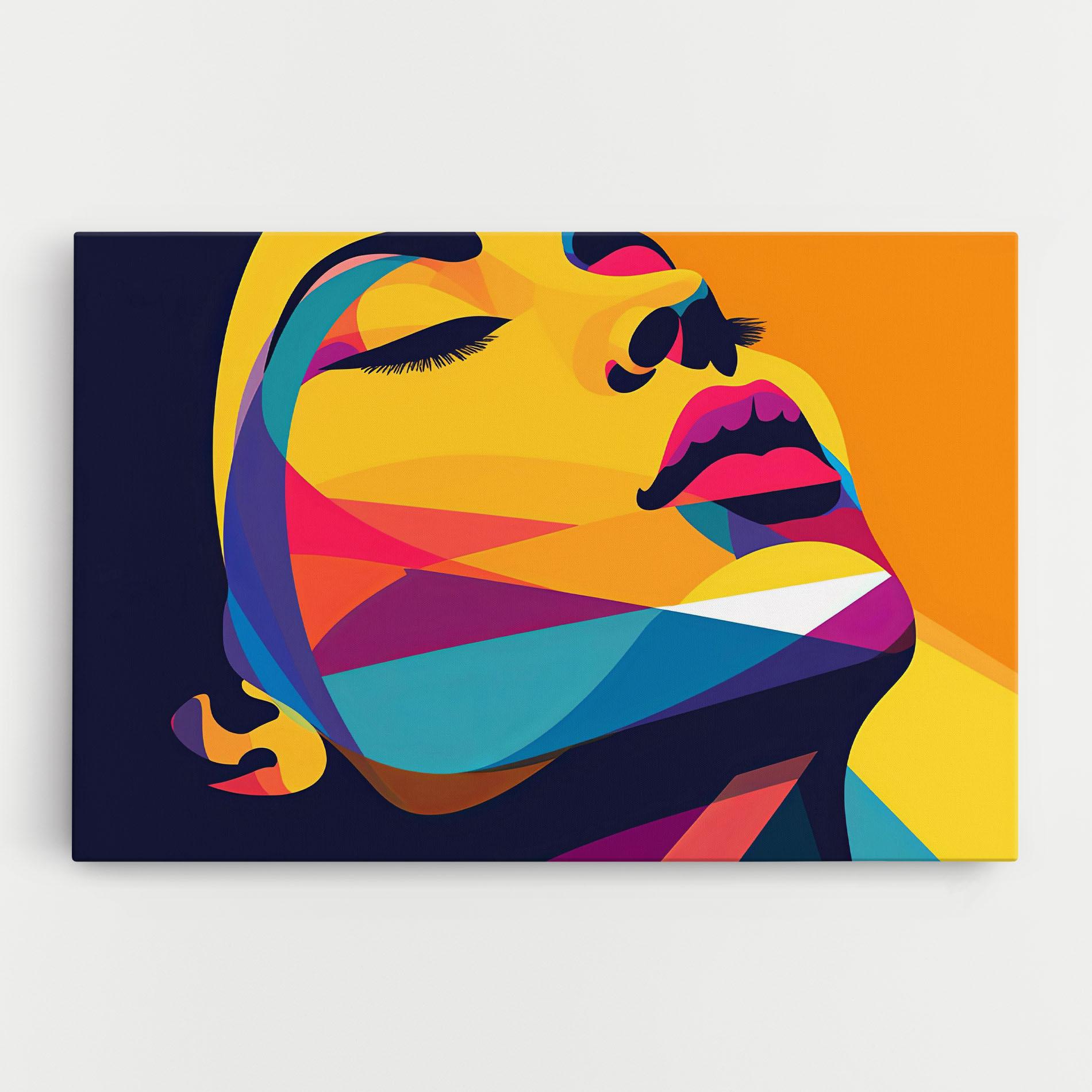 Vászonkép Yellow Pop Face mockup 0