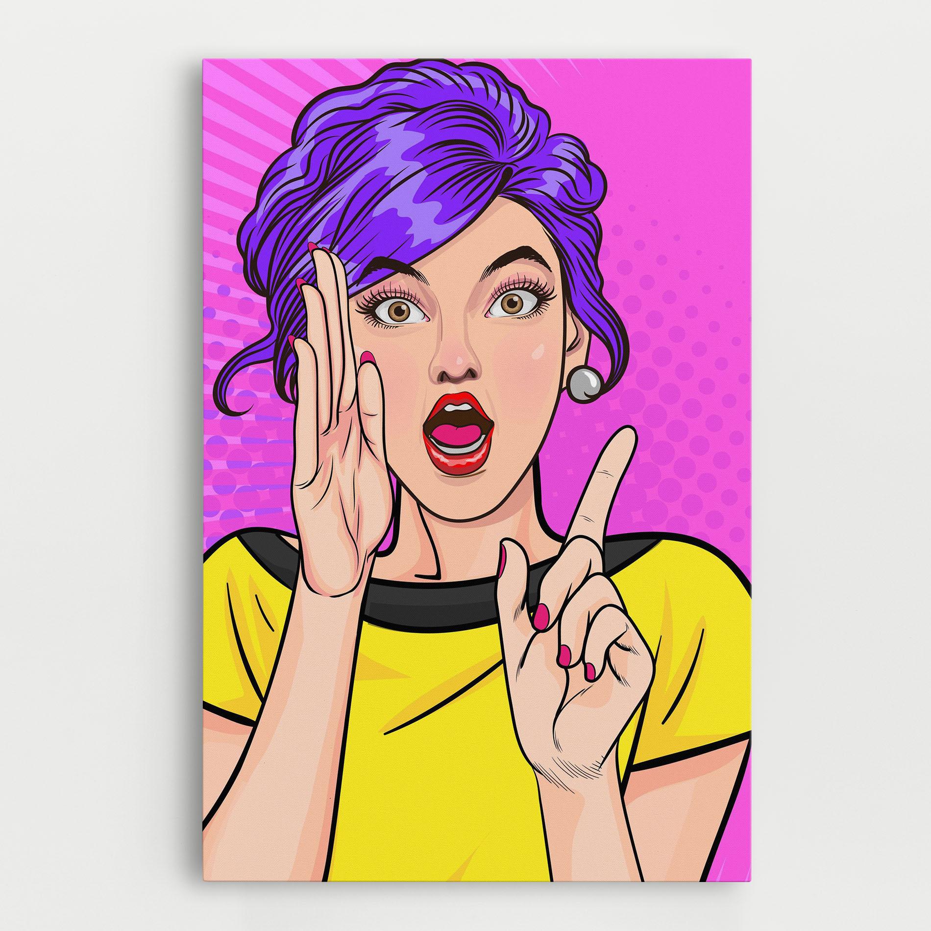 Vászonkép Surprised Pop Woman mockup 0