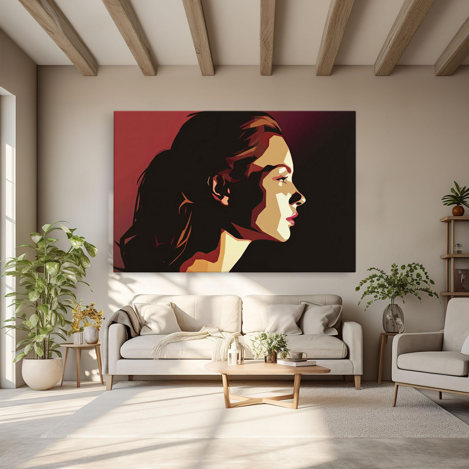 Vászonkép Cream Red Pop Art mockup 6