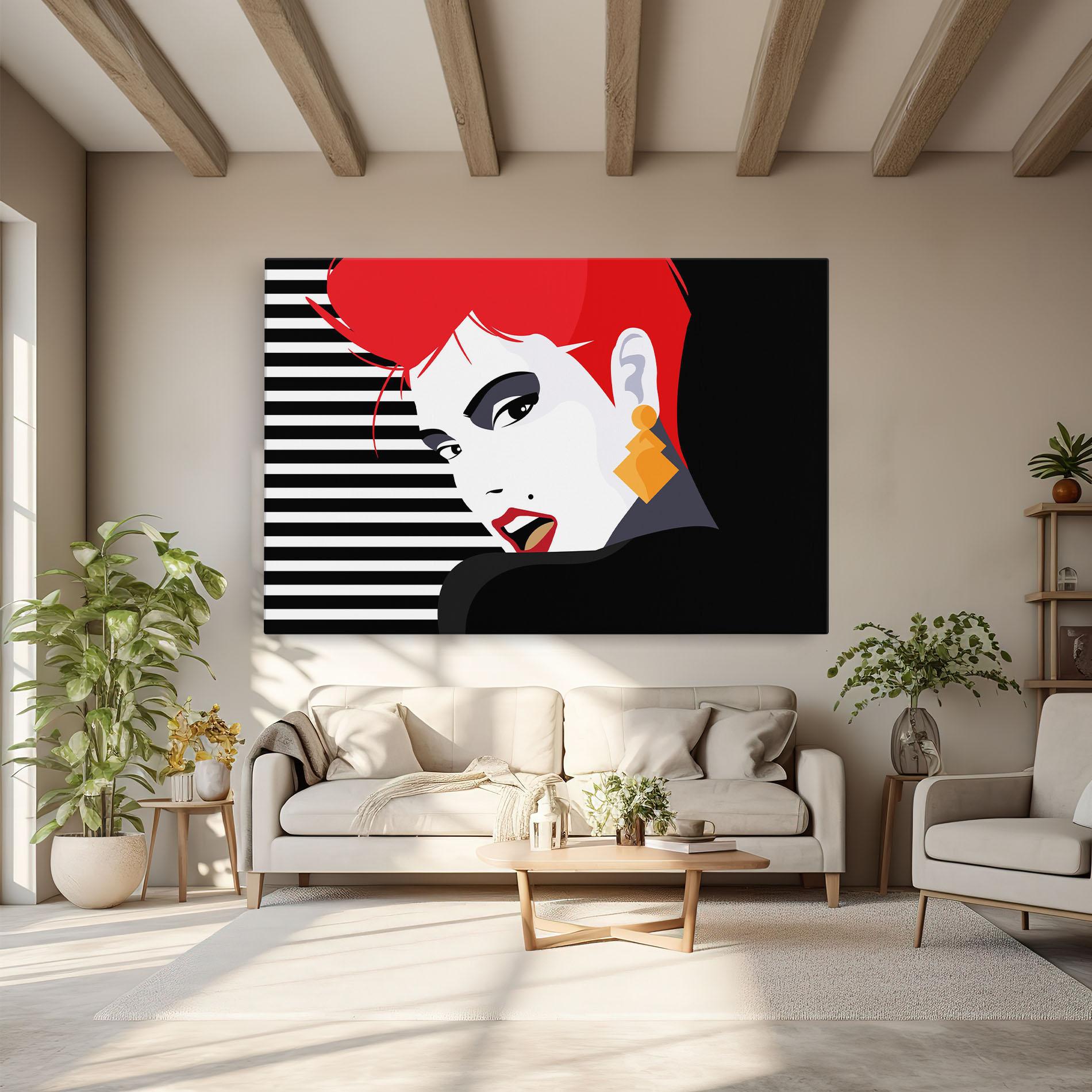 Vászonkép Red Pop Hair mockup 6