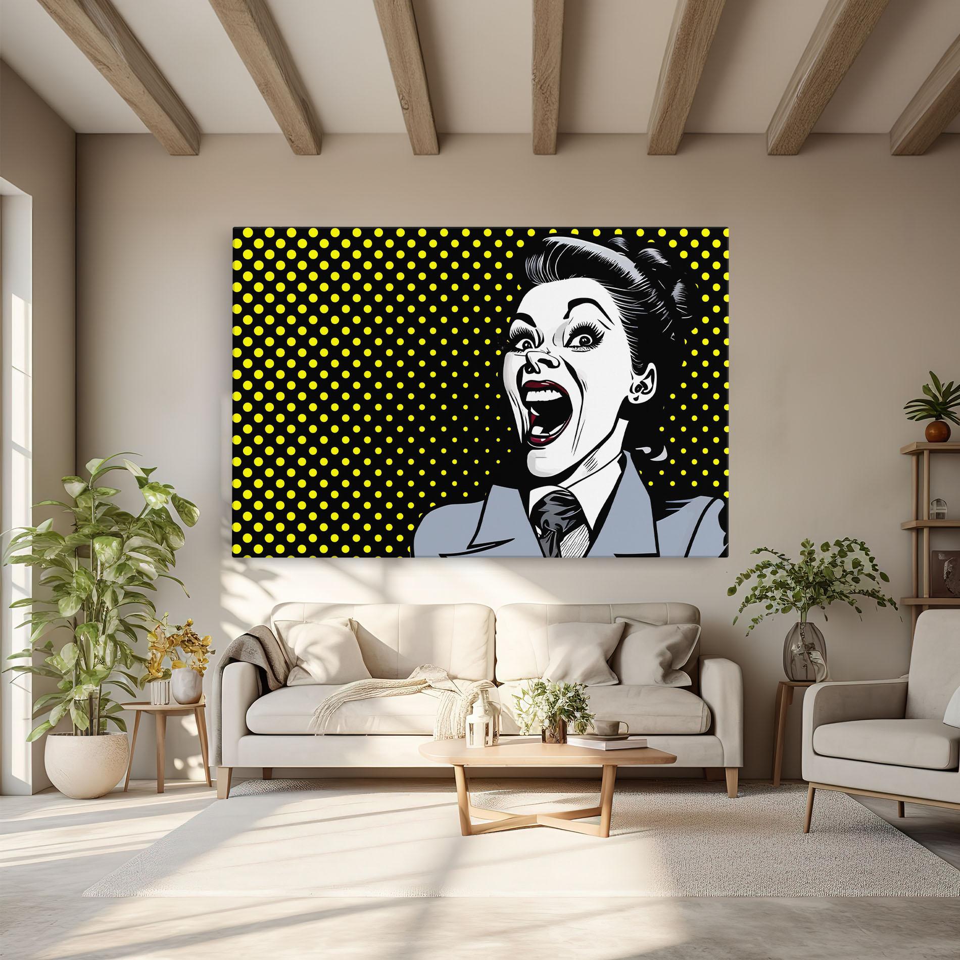 Vászonkép Screaming Pop Art mockup 6