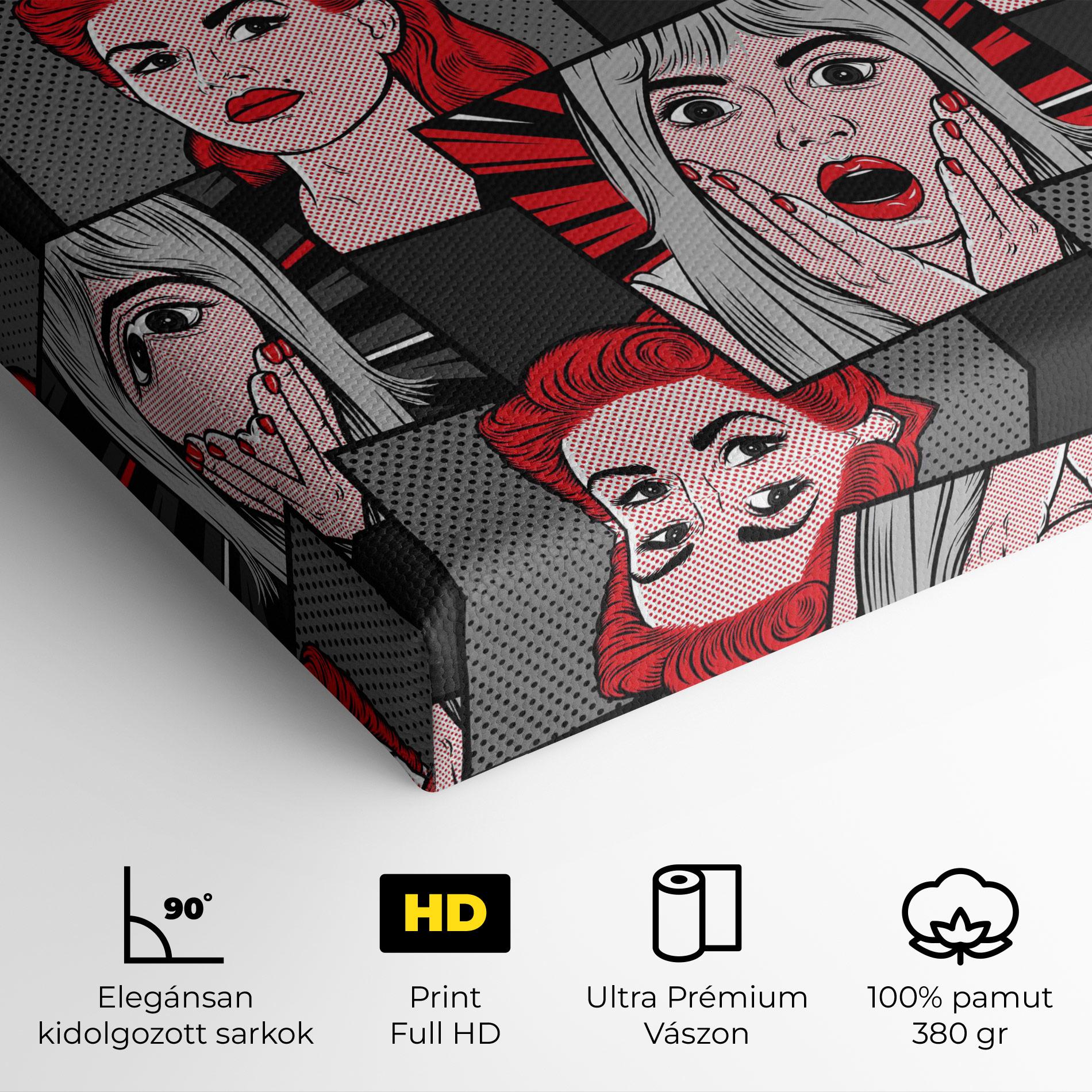 Vászonkép Grey Red Pop Art mockup 4